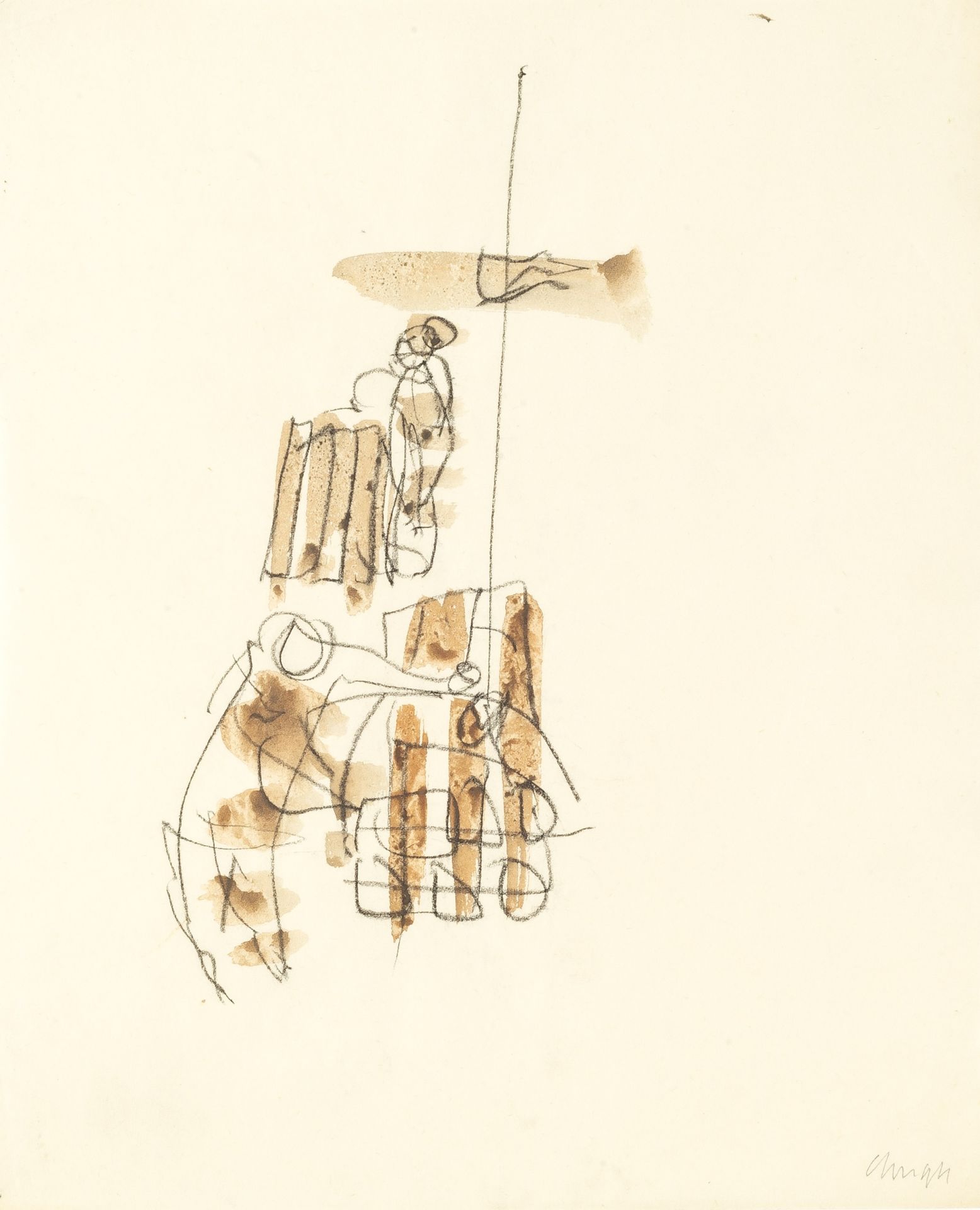 Prunella Clough (1919-1999) Men at Work, circa 1960 a set of four drawing each signed in pencil ( - Bild 2 aus 4