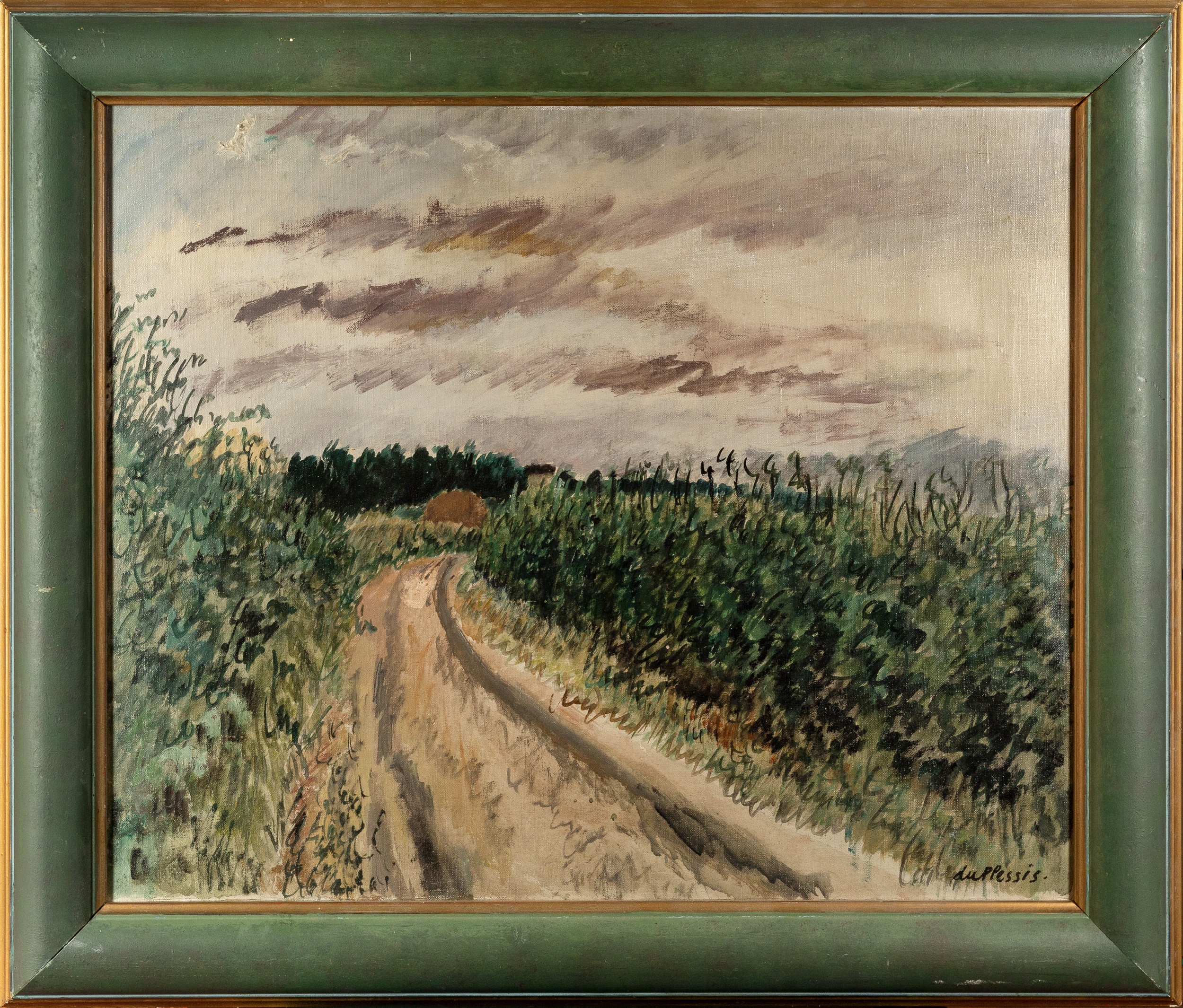Enslin Hercules du Plessis (1894-1978) A Country Road signed (lower right) oil on canvas 50 x 59cm. - Image 2 of 3