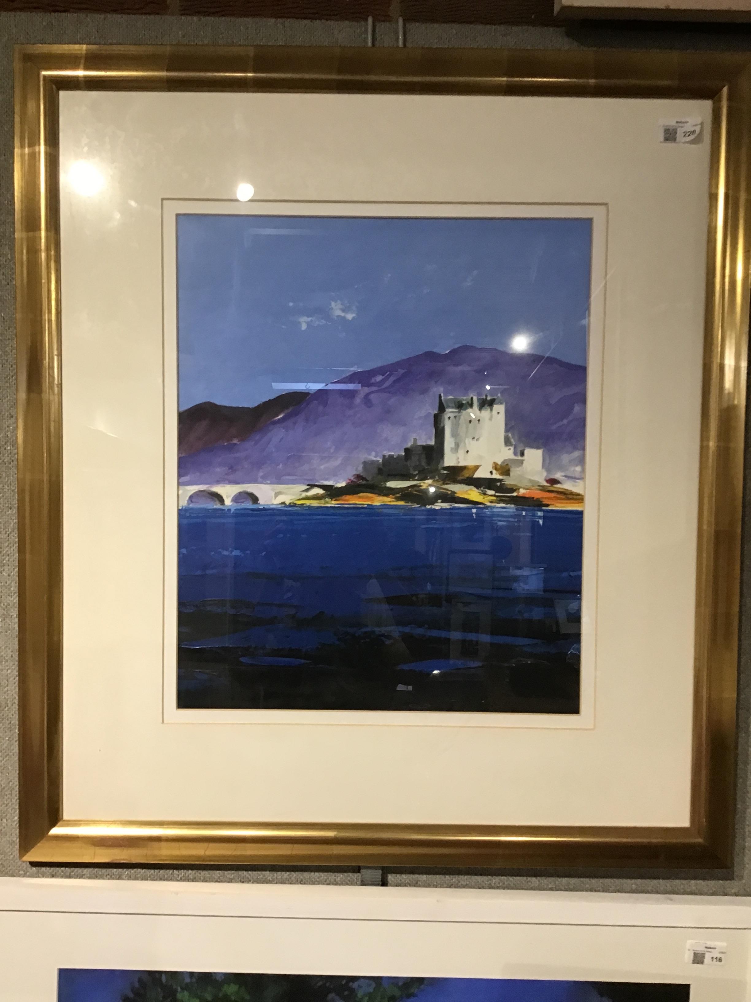 Donald Hamilton Fraser (1929-2009) Eilan Donan Castle, Wester Ross signed (lower right) oil on paper - Image 5 of 5