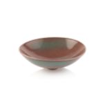 Poh Chap Yeap (1927-2007) Bowl porcelain, with red and green glaze incised signature 15.5cm