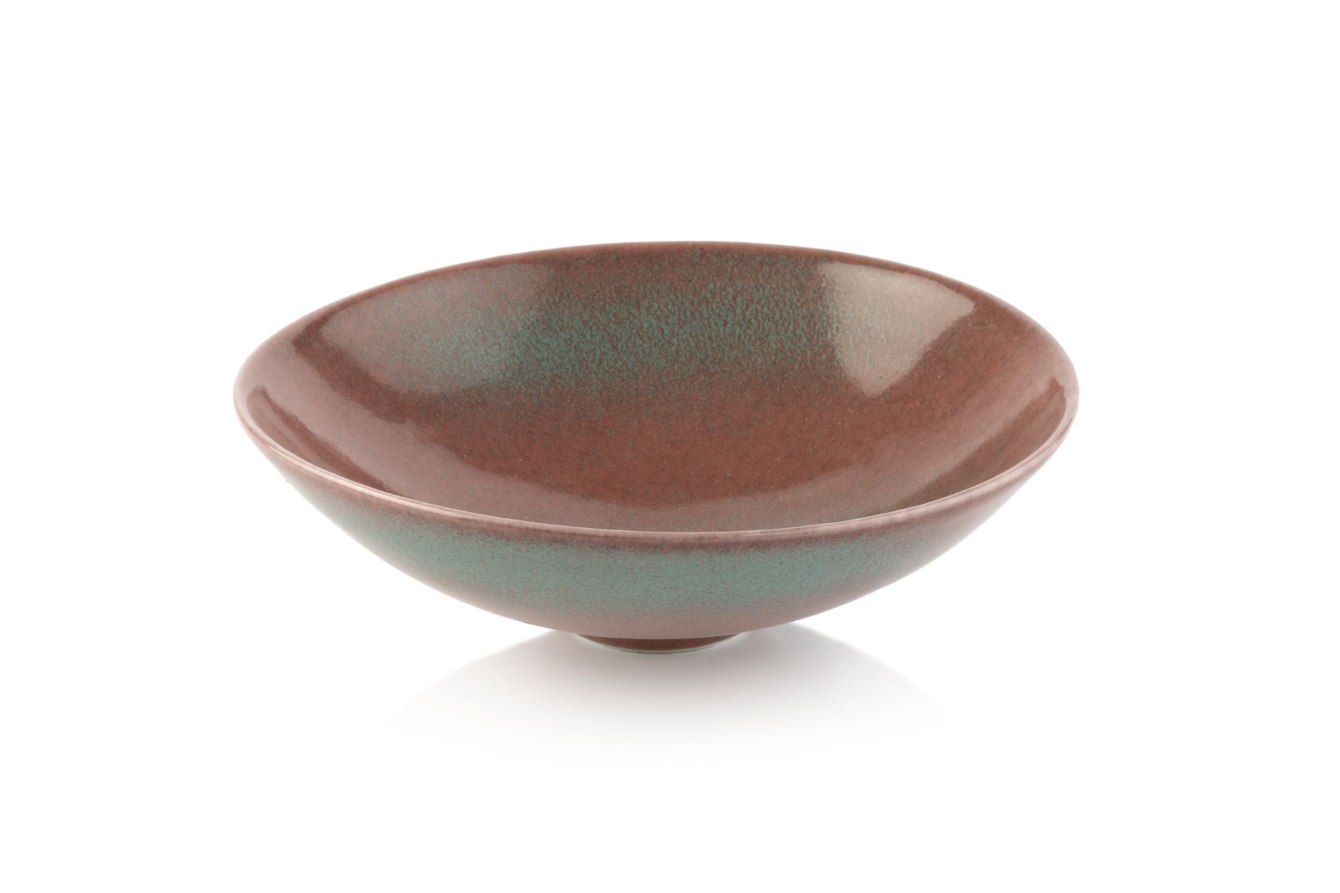 Poh Chap Yeap (1927-2007) Bowl porcelain, with red and green glaze incised signature 15.5cm