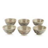 Leach Pottery A set of six 'Z' bowls each with impressed pottery seals 7.8cm high, 14cm diameter (