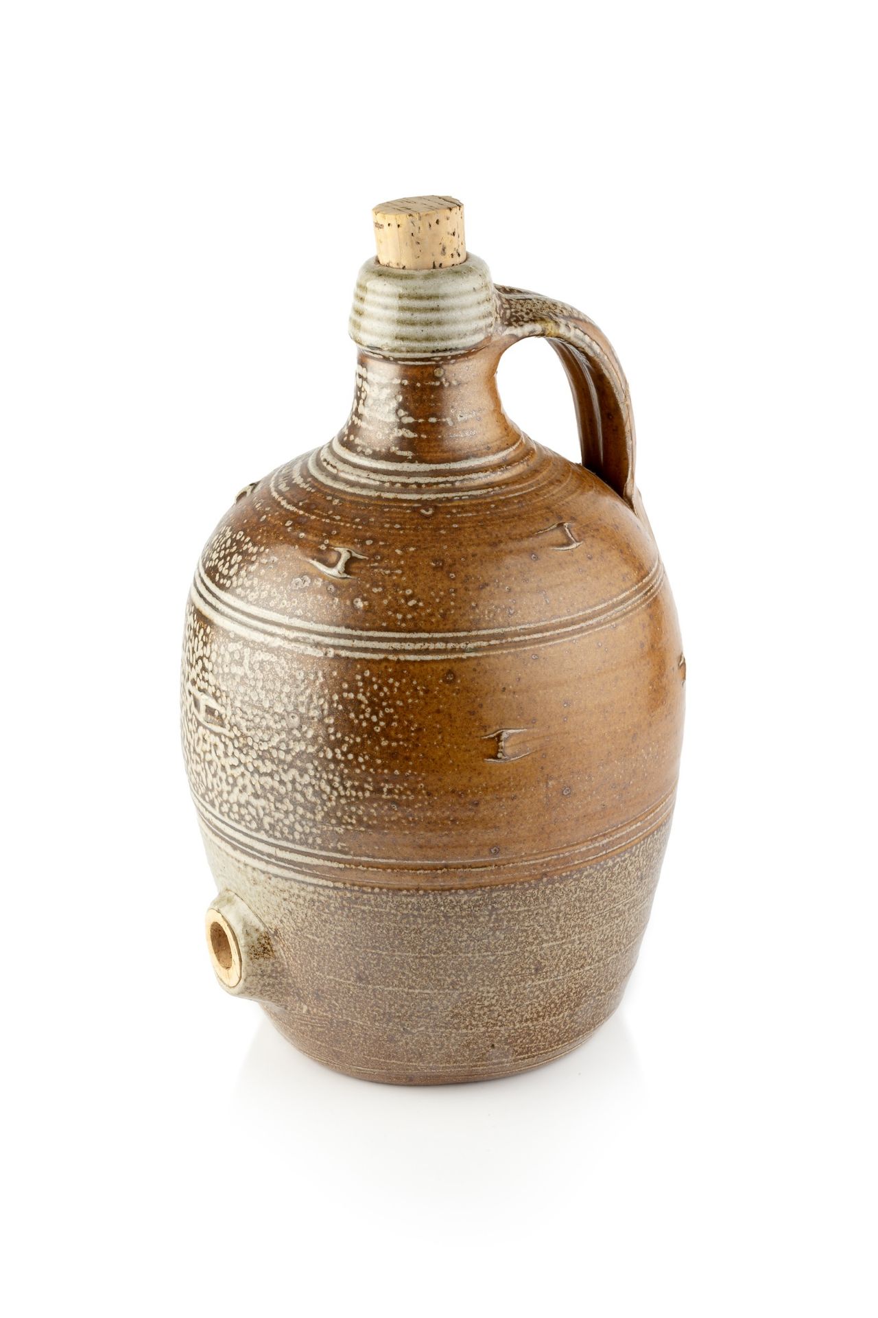 Ray Finch (1914-2012) at Winchcombe Pottery Cider Flagon salt-glaze impressed potter's seal 38cm