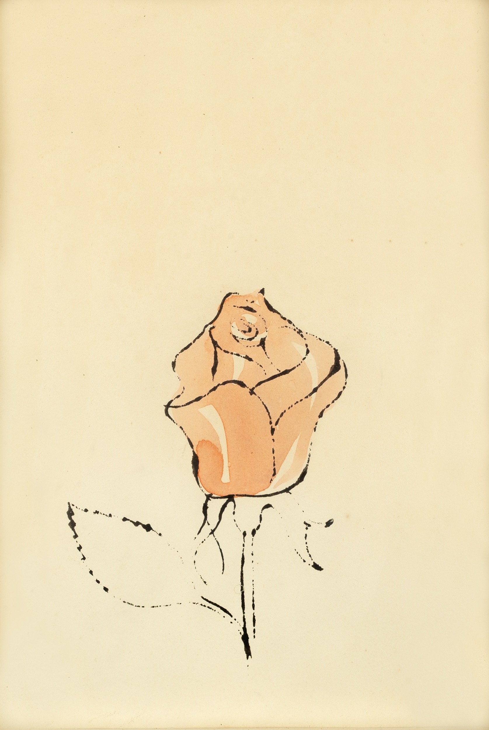 Attributed to Andy Warhol (1928-1987) Red Rose inscribed in a different hand to reverse 'Original