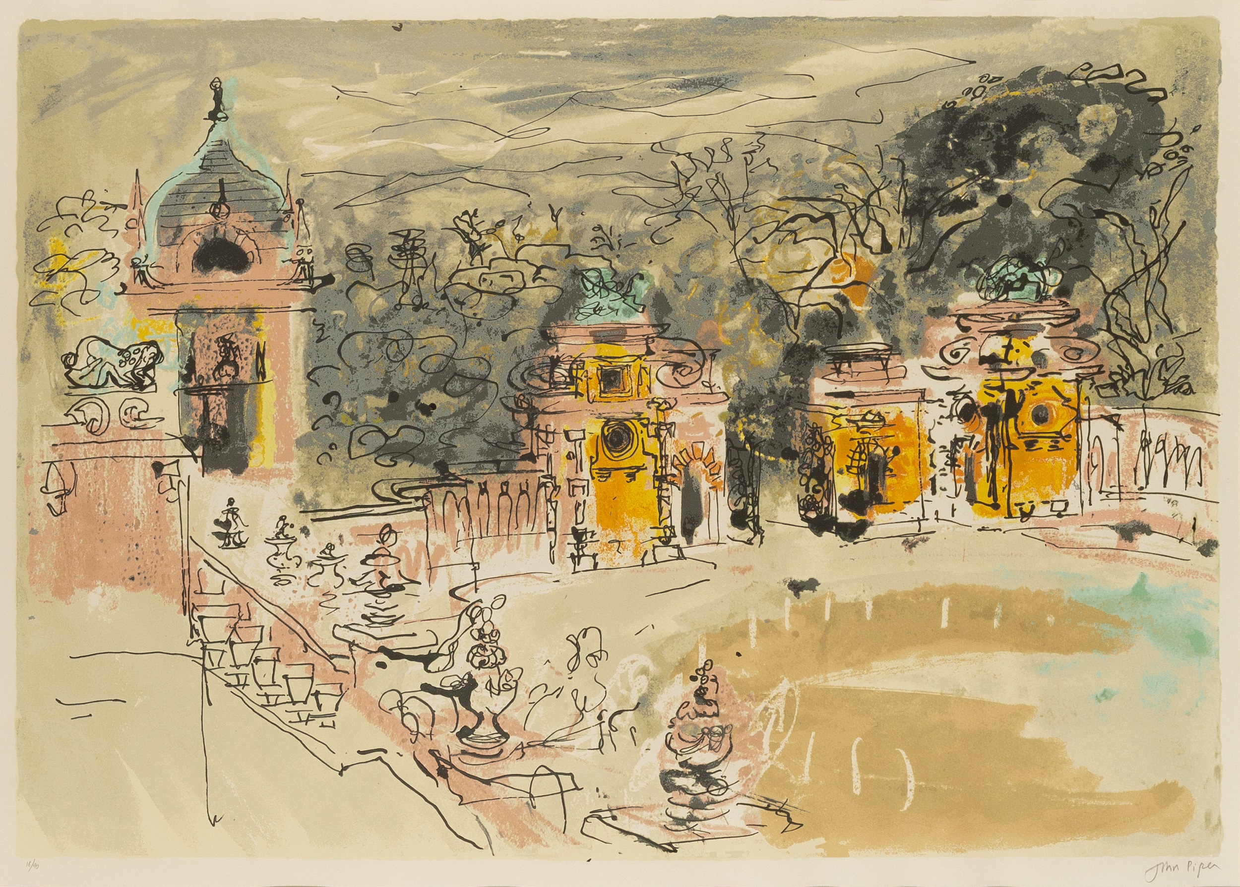 John Piper (1903-1992) Harlaxton Hall (Levinson 372), 1984 18/90, signed and numbered in pencil (