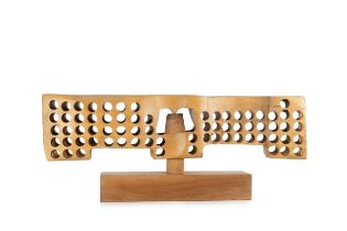 Ovidiu Maitec (1925-2007) Untitled, circa 1969 carved walnut sculpture in two pieces carved