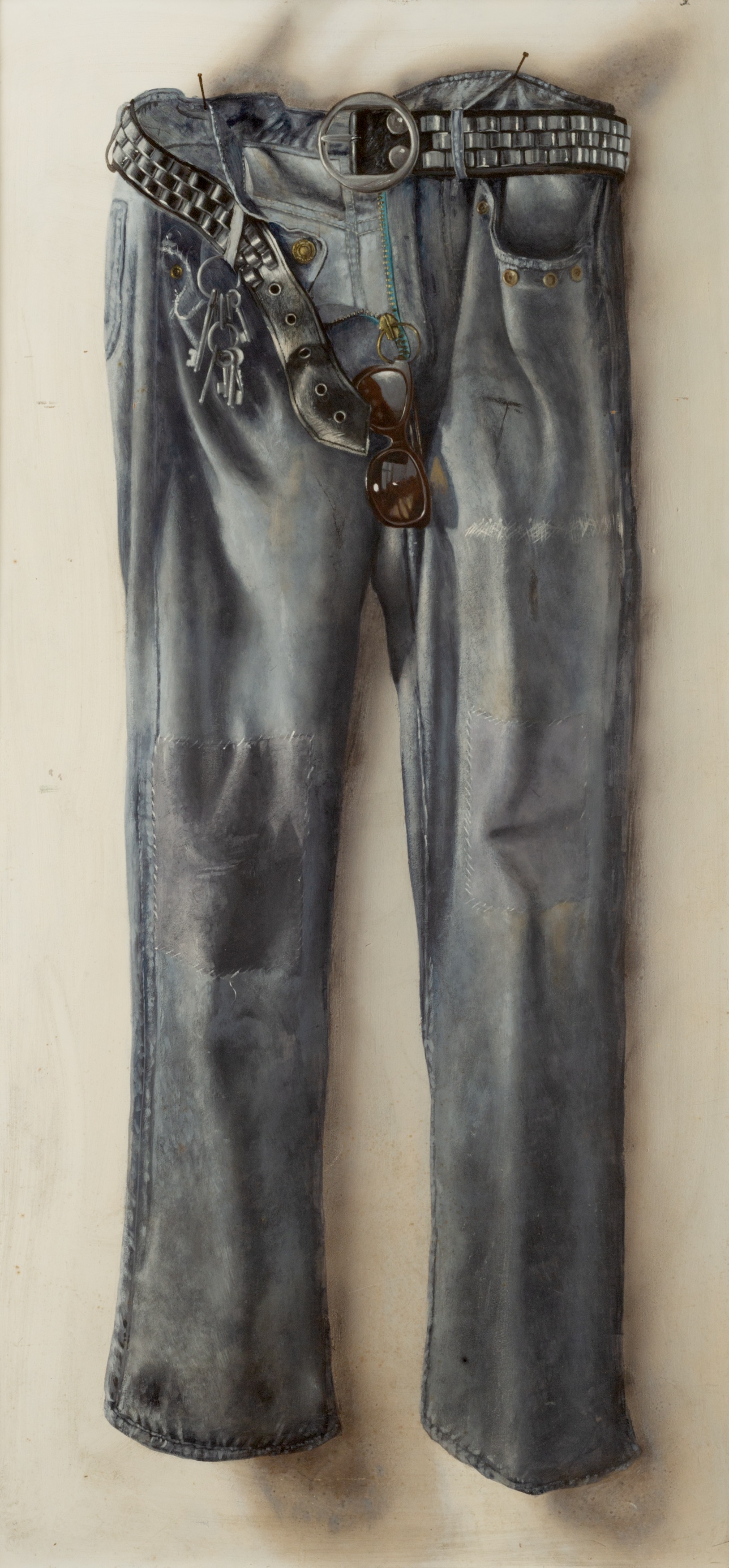 Martin Battersby (1914-1982) Jeans on a Nail oil on board 118 x 55cm. Provenance: Christie's,