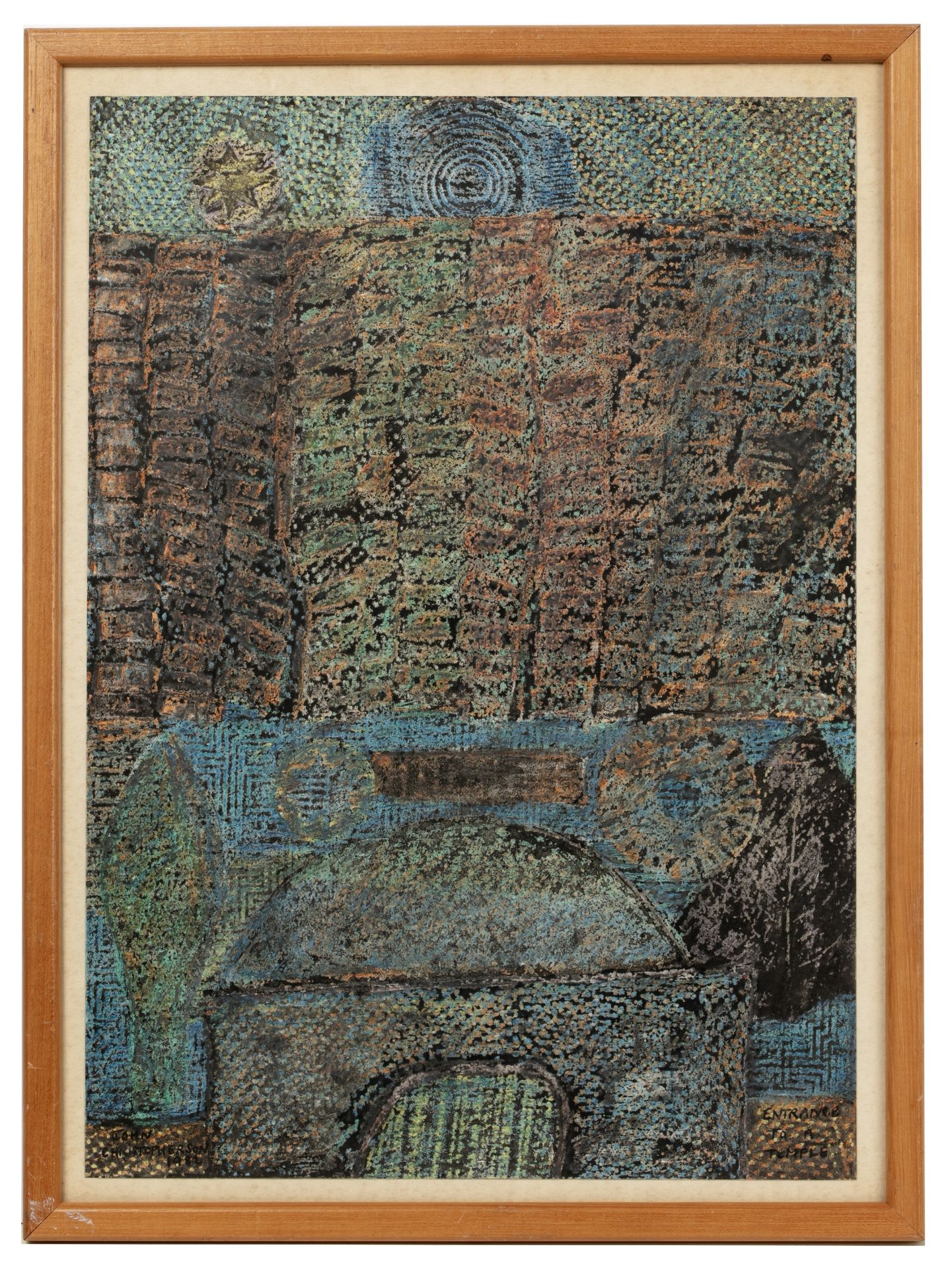 John Christopherson (1921-1996) Entrance in a Temple, 1982 signed, titled, and dated (lower) oil - Bild 3 aus 3