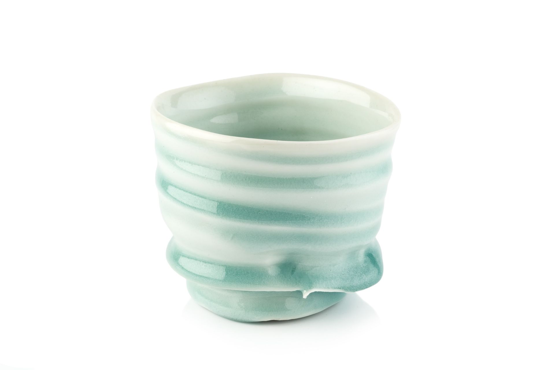 Gareth Mason (b.1965) Bowl porcelain, ribbed with light green glaze impressed potter's seal 8cm