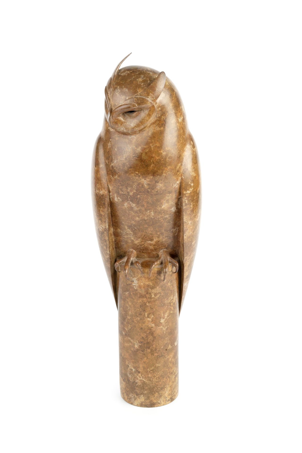 Geoffrey Dashwood (b.1947) Long Eared Owl 3/12, signed and numbered brown patinated bronze 44cm - Image 5 of 5