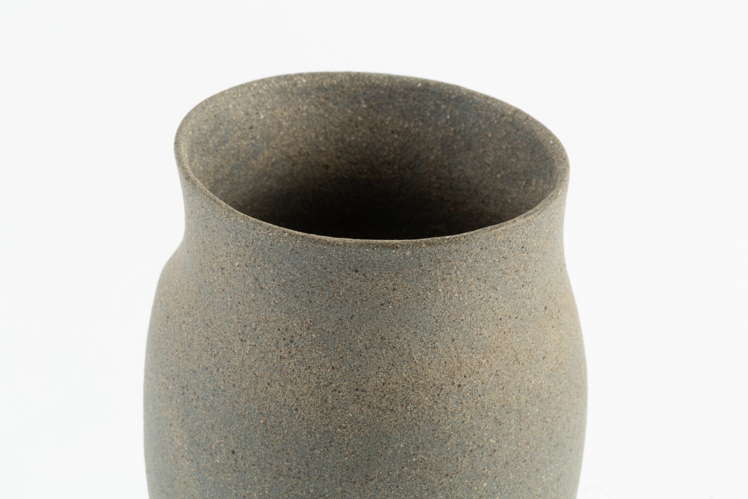 Jennifer Lee (b.1956) Tall grey asymmetric, brown flash, 1985 hand-built coloured clay (T - Image 5 of 6