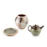 Studio Ceramics To include a Svend Bayer stoneware vase, 17.5cm high; a John Jelfs vase and