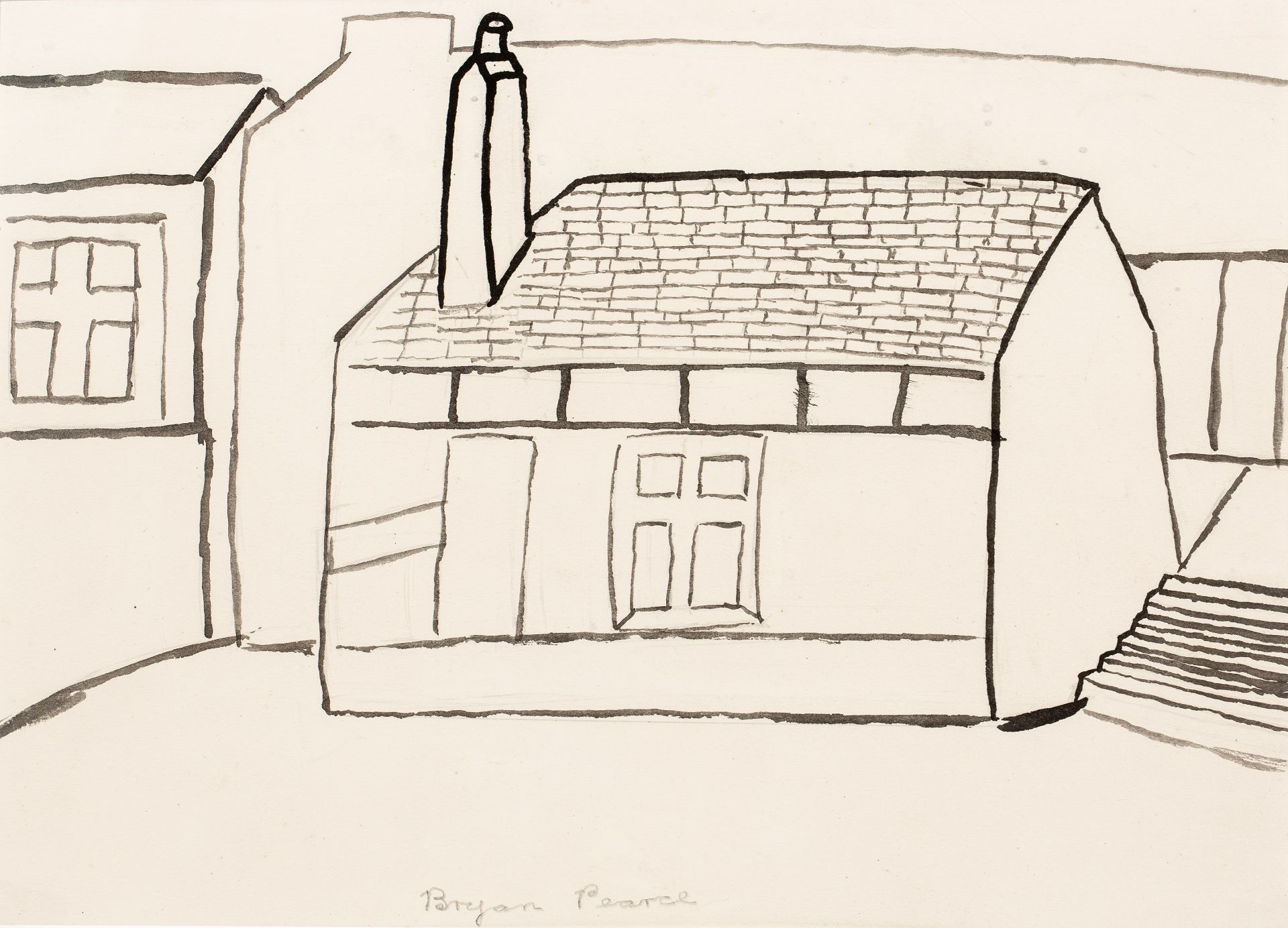 Bryan Pearce (1929-2006) Norway House signed (lower middle) pencil and ink 25 x 35cm. Provenance: