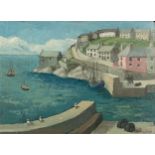 Barbara Greg (1900-1983) Porthleven Harbour signed (lower right) oil on board 37 x 51cm.