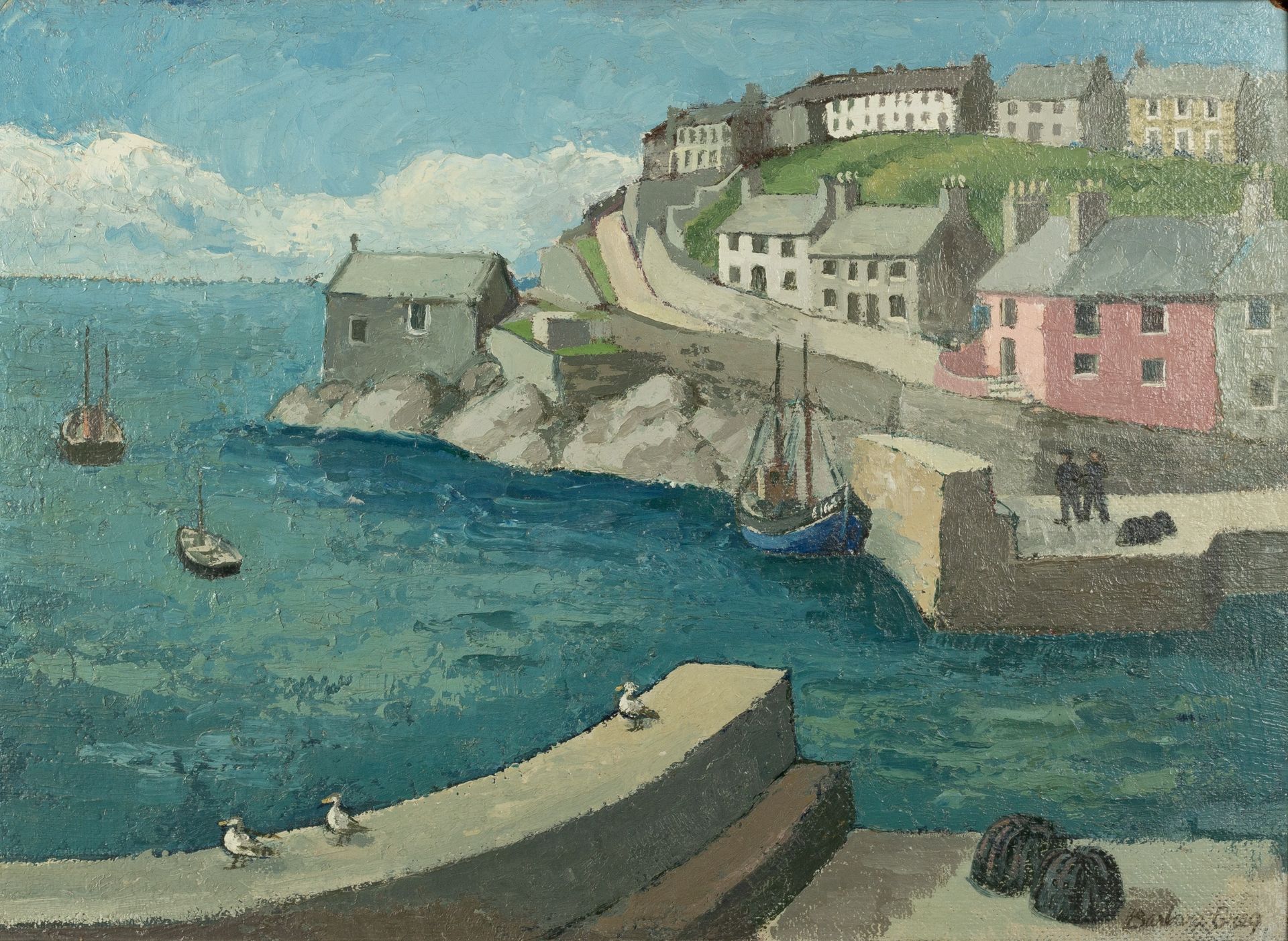 Barbara Greg (1900-1983) Porthleven Harbour signed (lower right) oil on board 37 x 51cm.