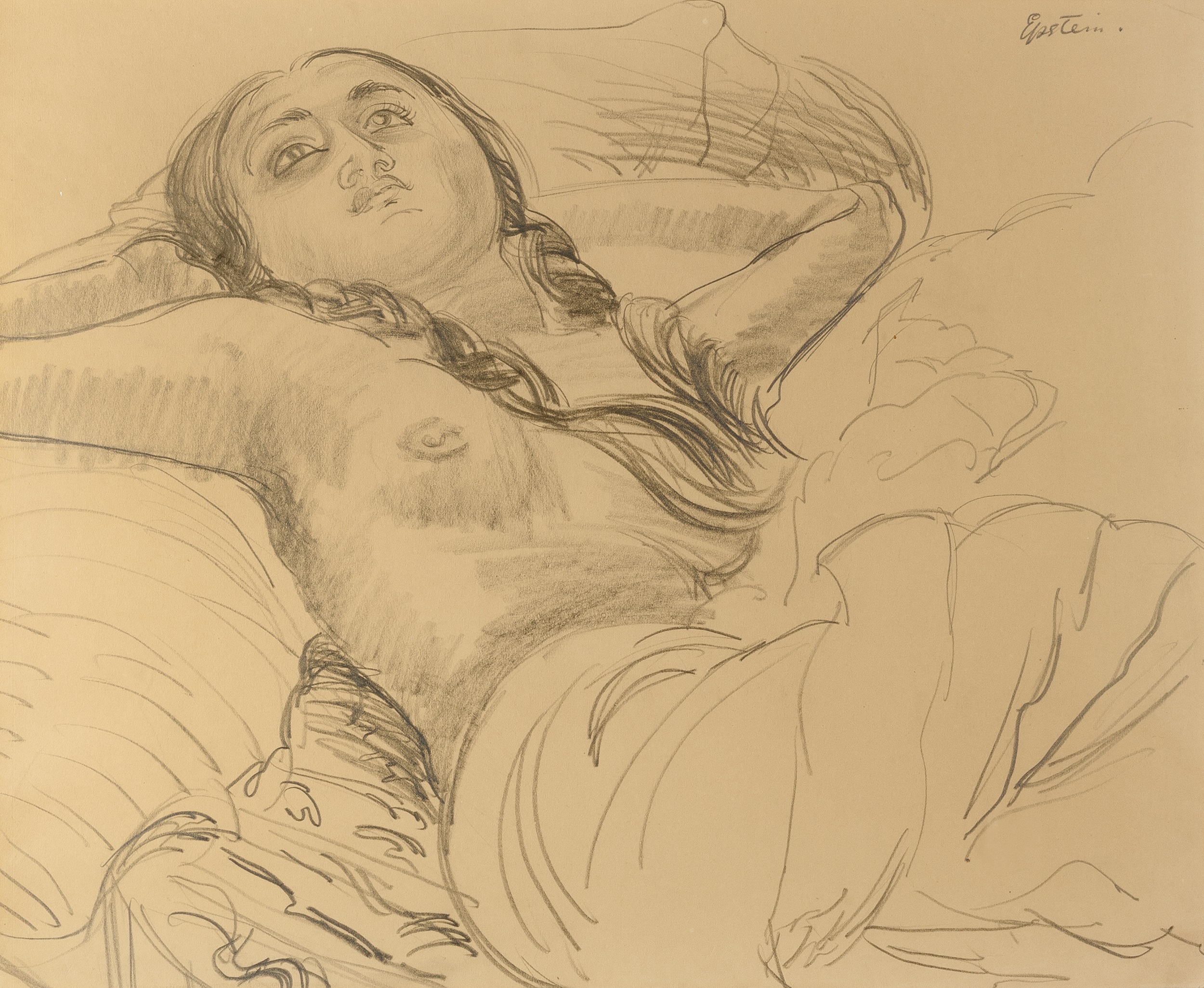 Jacob Epstein (1880-1959) Sunita signed (upper right) pencil on paper 45 x 54cm. Provenance: Roland,