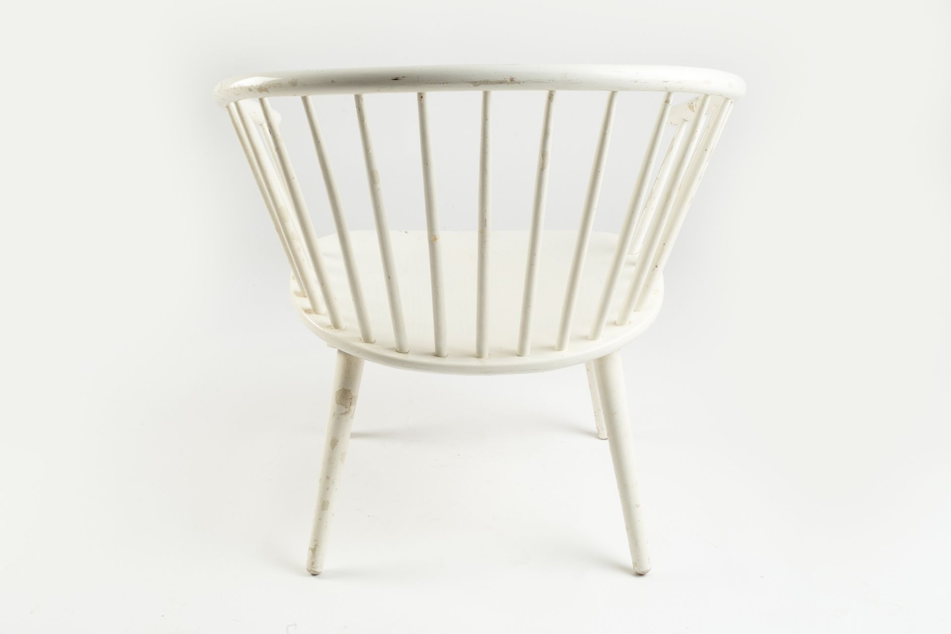 Ejvind A. Johansson (1923-2002) for Fredericia Stick-back armchair white painted wooden frame 77cm - Bild 2 aus 2