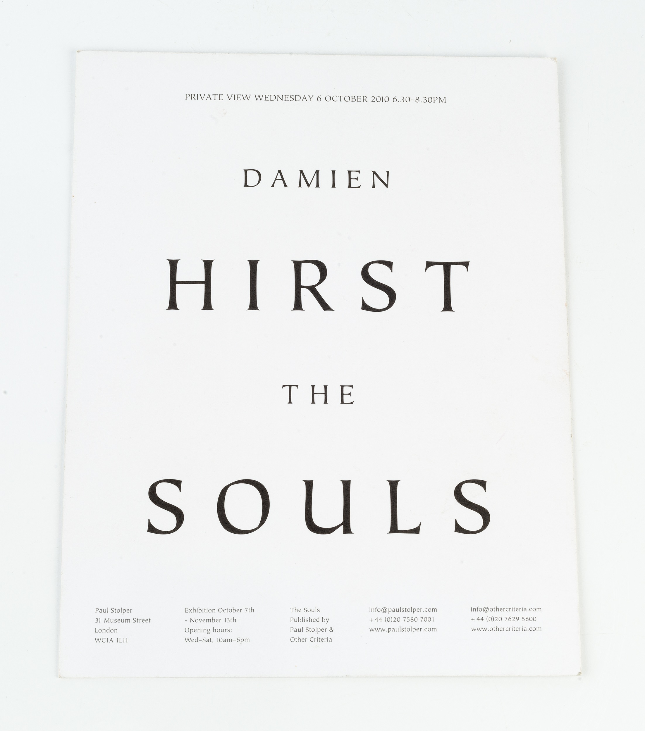 Damien Hirst (b.1965) The Souls, 2013 lithograph print for the invitation to the private view 42 x - Bild 2 aus 2