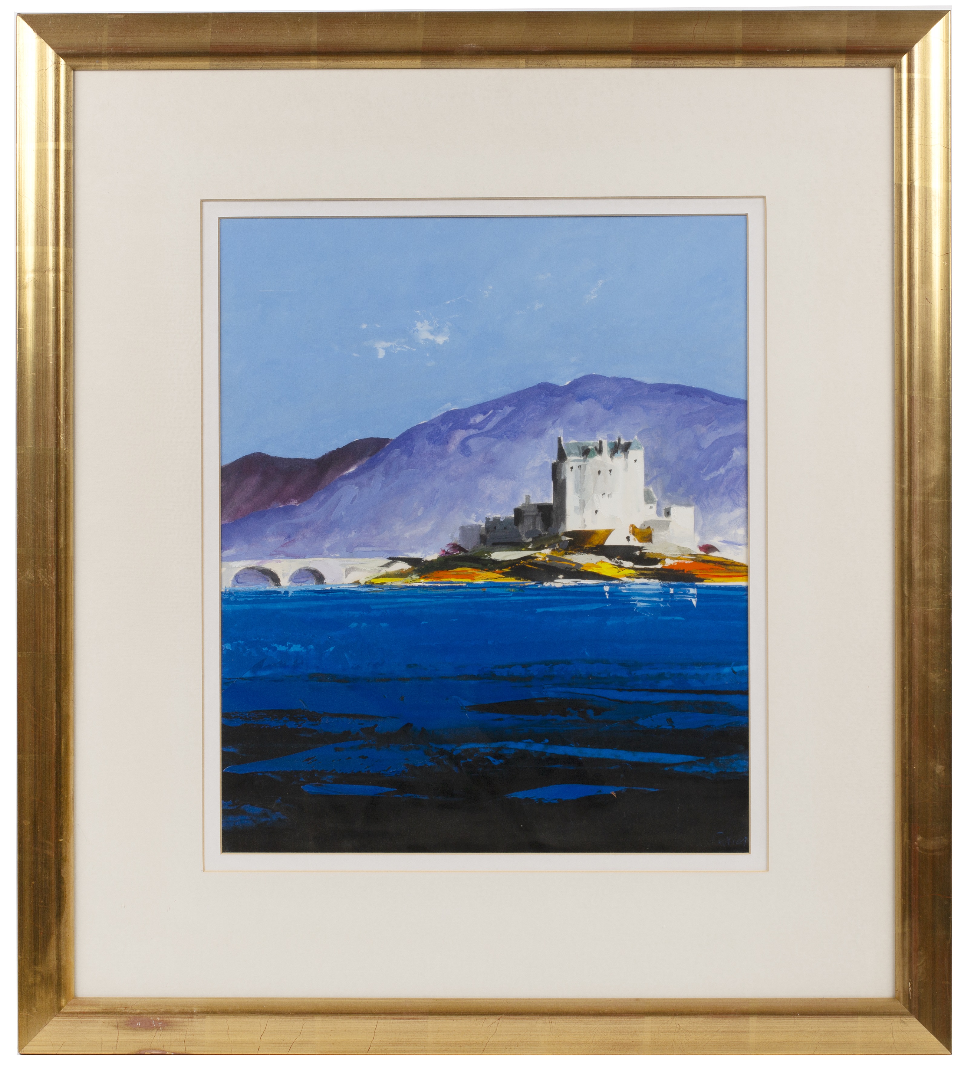 Donald Hamilton Fraser (1929-2009) Eilan Donan Castle, Wester Ross signed (lower right) oil on paper - Image 2 of 5