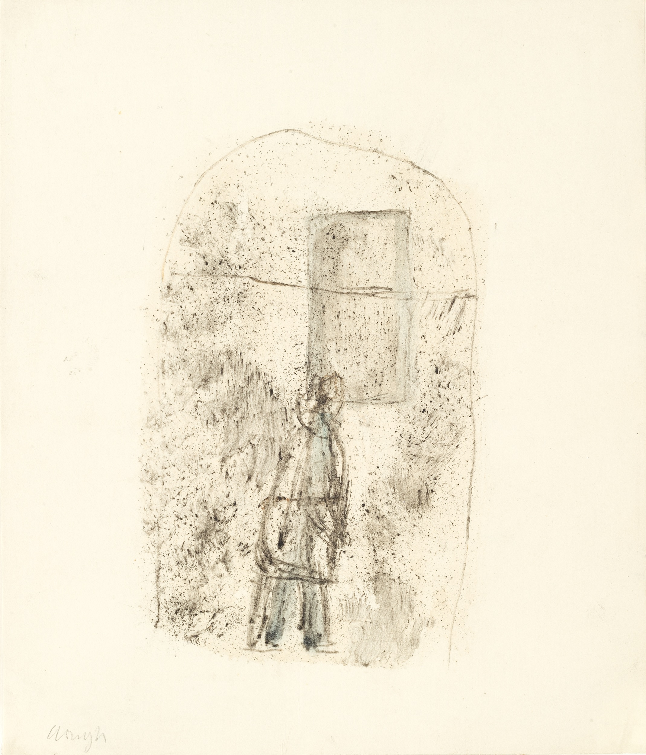 Prunella Clough (1919-1999) Workers, circa 1960 two drawings each signed in pencil (lower) mixed