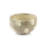 Mashiko Bowl Hakeme glaze to interior with impressed seal 11cm high, 16cm diameter. Provenance: