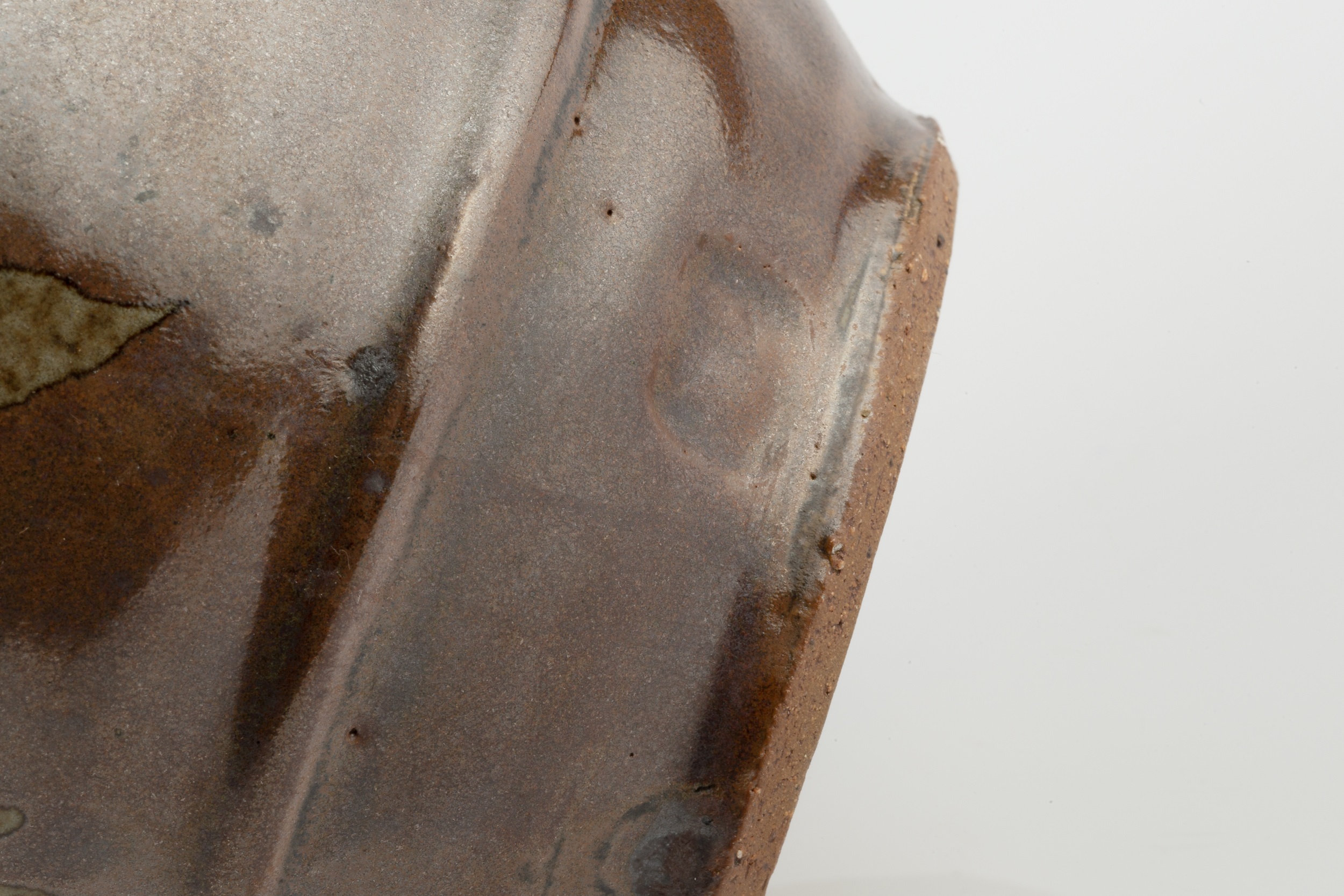 Mike Dodd (b.1943) Vase stoneware, with iron glaze and wax-resist sprigs impressed potter's seal - Image 3 of 4