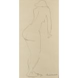 Henri Gaudier-Brzeska (1891-1915) Nude Back View stamped signature (lower right) pen and ink 38 x