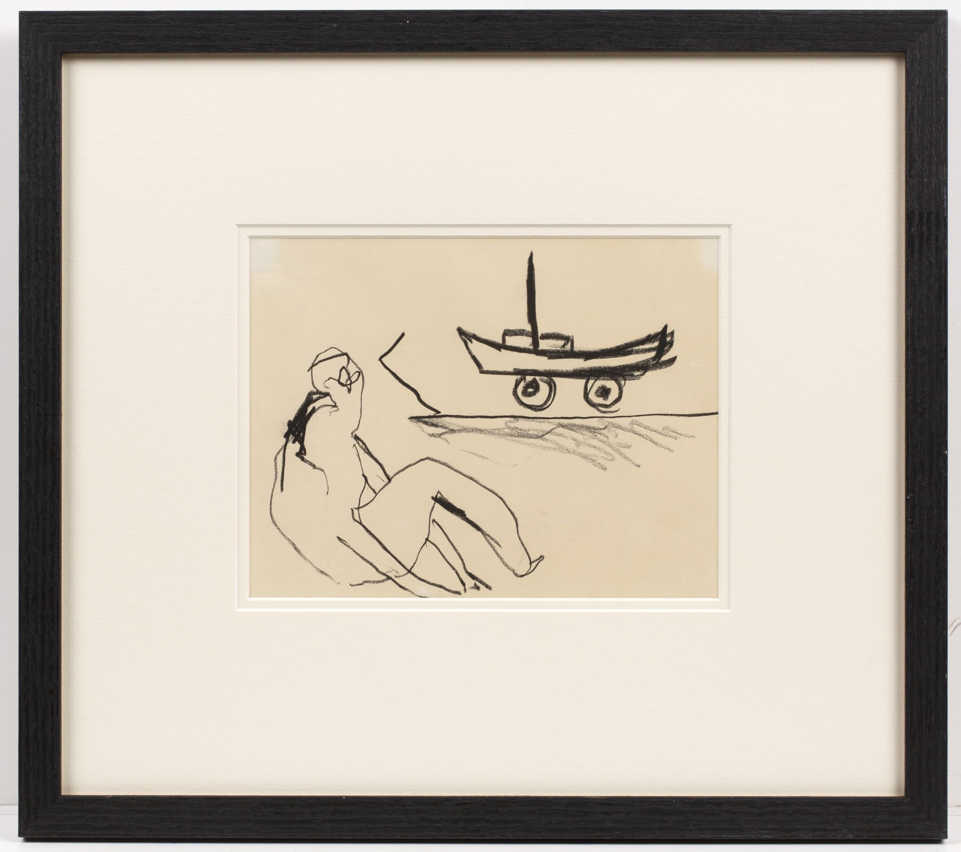 Roger Hilton (1911-1975) Man and Boat, circa 1974 charcoal on paper 17 x 22cm. Provenance: The - Bild 2 aus 3