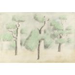 Kenneth Armitage (1916-2022) Three Trees with White Trunks, 1975 signed with initials and dated in