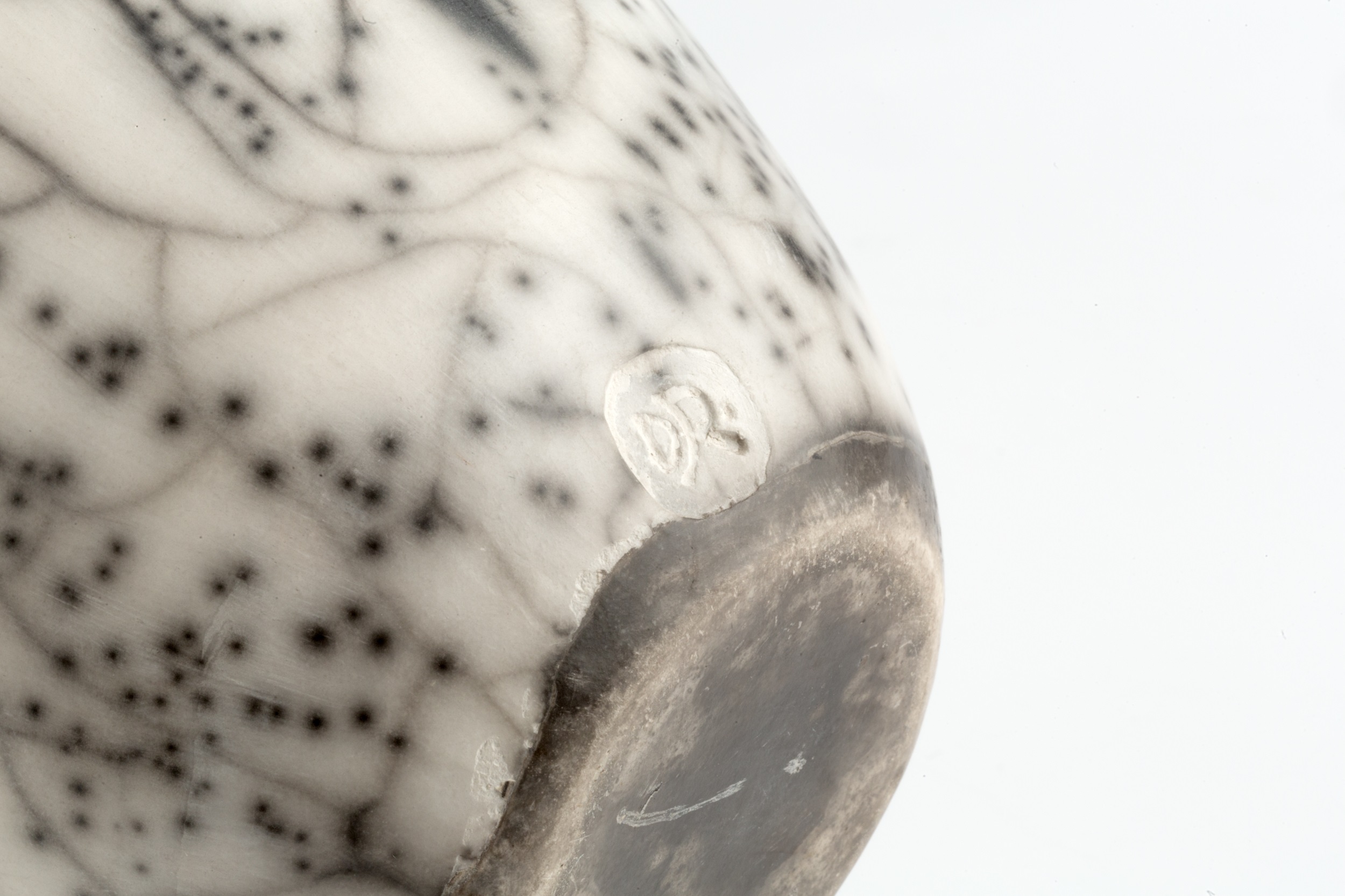 David Roberts (b.1947) Vase raku impressed potter's seal 38cm high. - Image 3 of 3