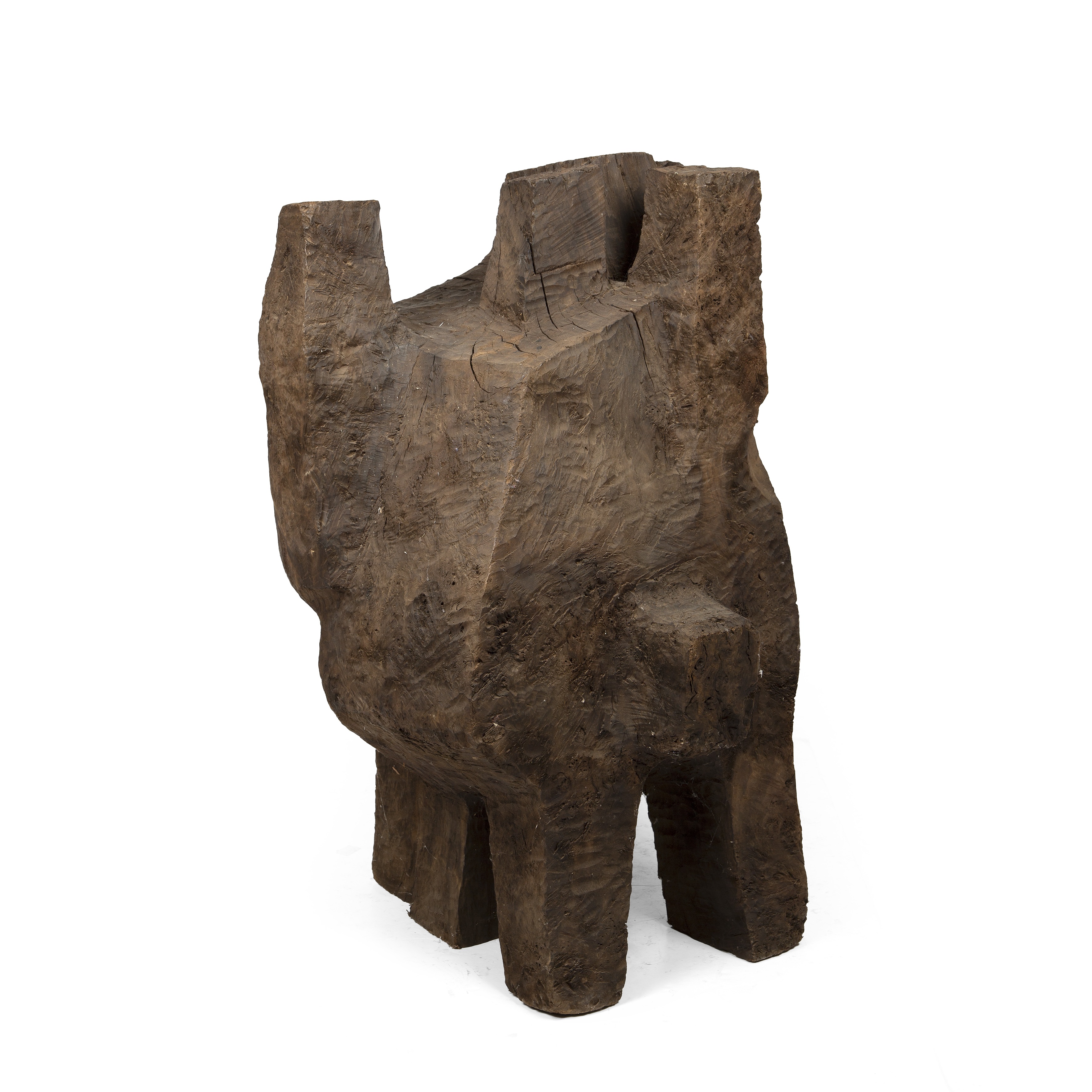 Branko Ružić (1919-1997) Il Gruppo Doppio,1966 signed carved wood 89cm high. Provenance: The