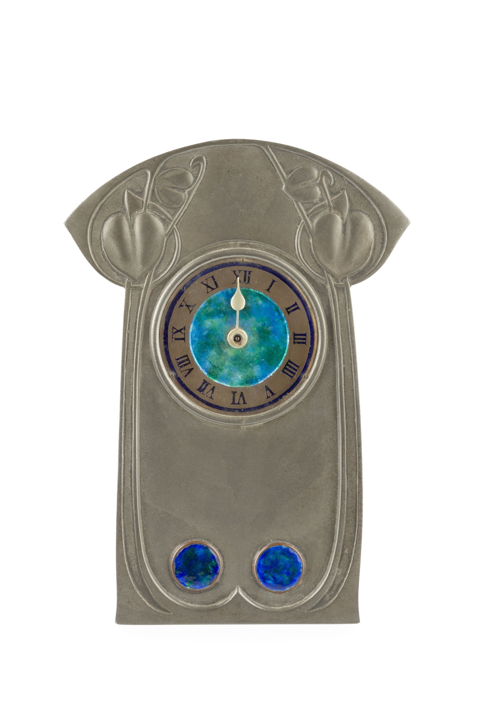 Archibald Knox (1864-1933) for Liberty & Co. Tudric mantle clock, circa 1905 pewter, enamel, and - Image 3 of 3