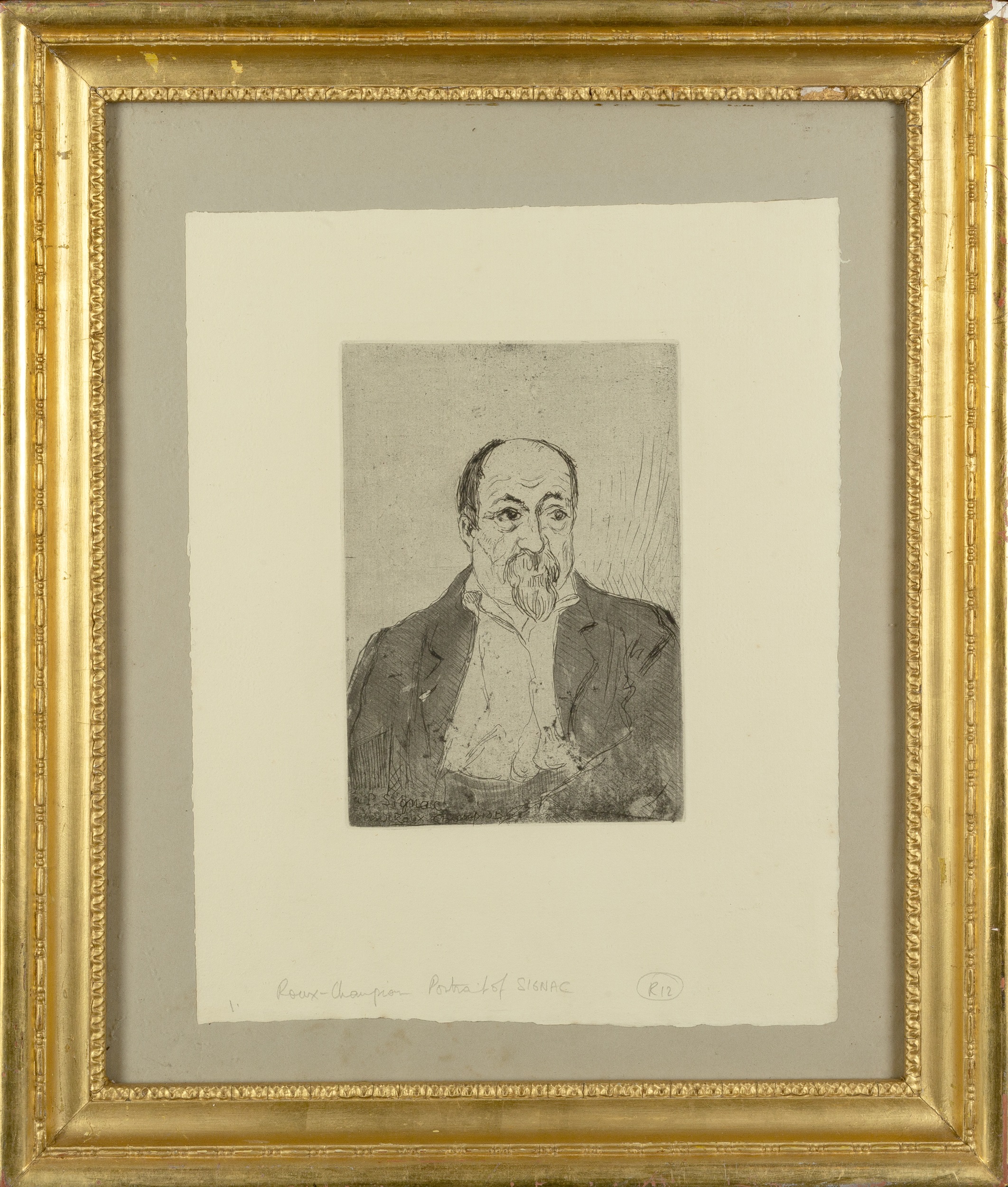Victor-Joseph Roux-Champion (1871-1953) Portrait of Signac etching 32 x 25cm. Provenance: The - Image 2 of 3