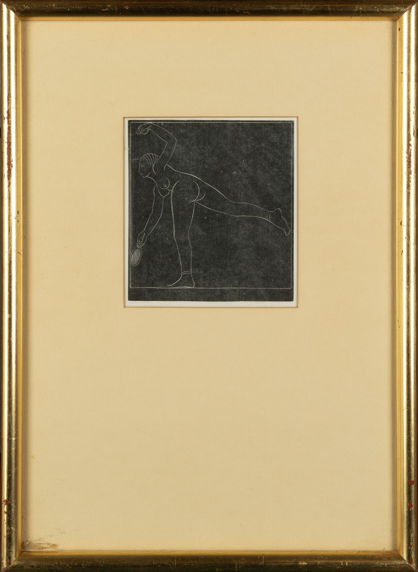 Eric Gill (1882-1940) The Tennis Player wood engraving 11.5cm x 10cm. Provenance: Nomad Galleries; - Bild 2 aus 3