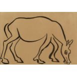 Henri Gaudier-Brzeska (1891-1915) An Old Horse pen and ink 14 x 21cm. Provenance: Magdelene Street