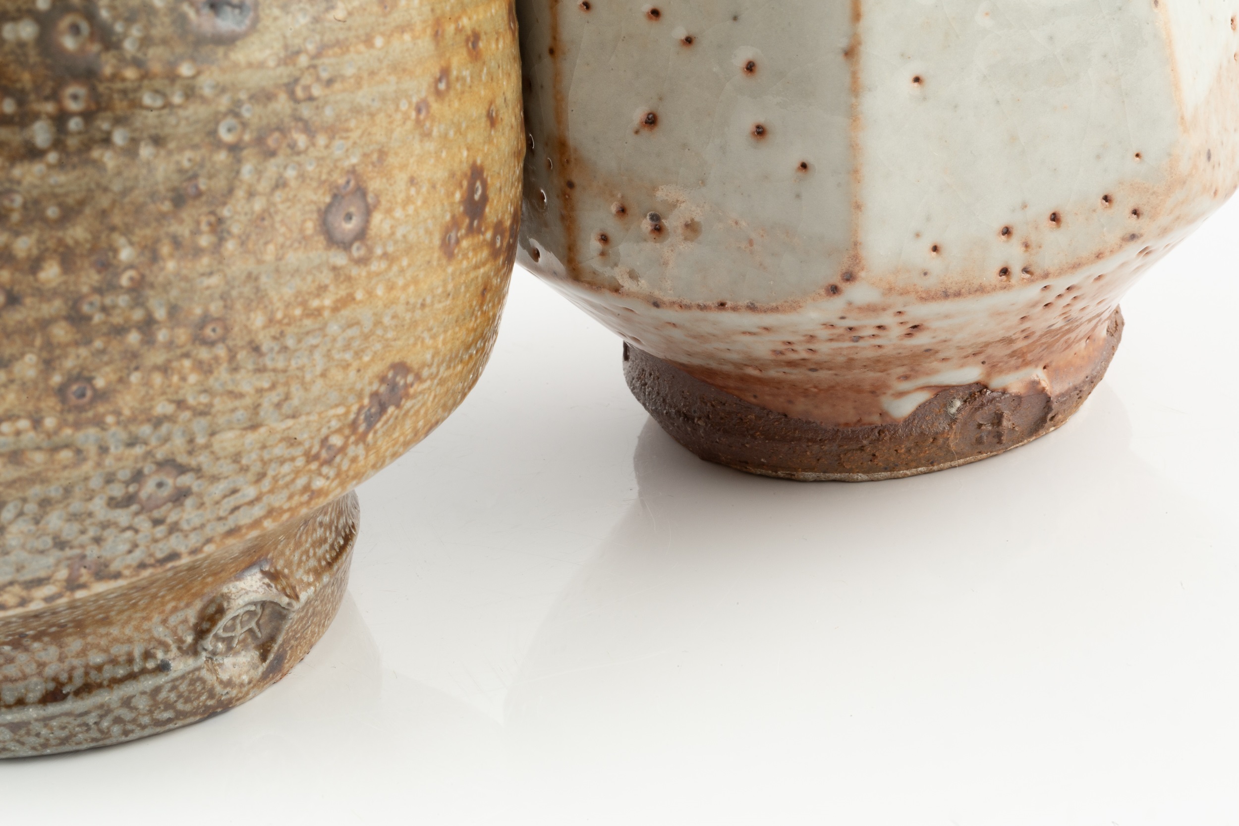 Phil Rogers (1951-2020) Bottle vase stoneware, with salt glaze and iron motif impressed potter's - Image 3 of 3