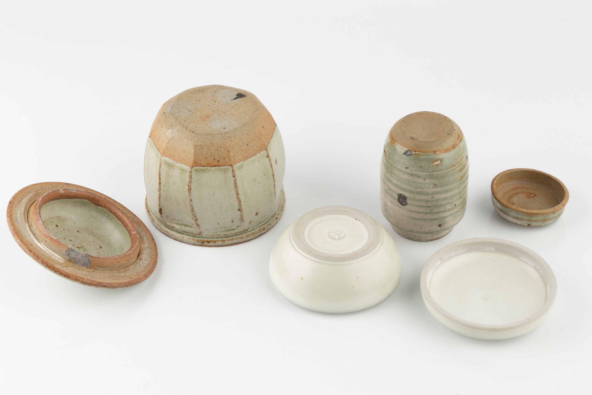 Richard Batterham (1936-2021) Jar and cover stoneware, with green ash glaze 10cm high; together with - Image 3 of 3