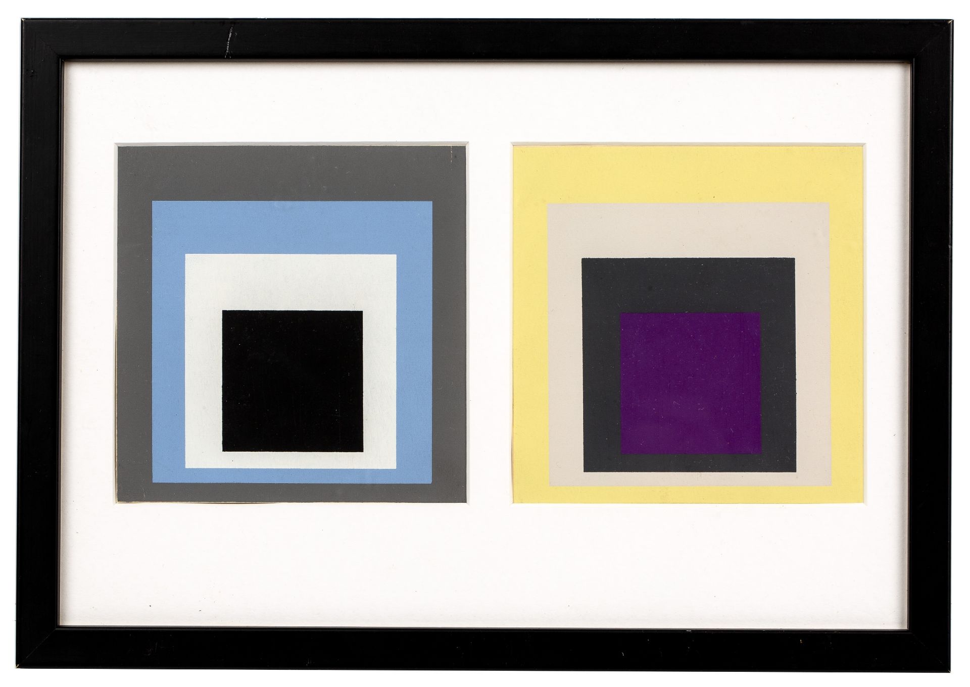 Josef Albers (1888-1976) Homage to the Square two lithographs 13 x 13cm, framed as one (2). - Bild 2 aus 3