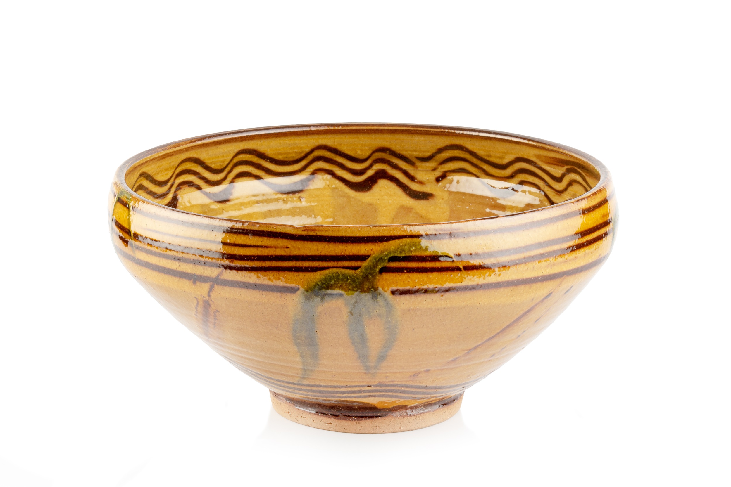 Clive Bowen (b.1943) Large bowl slipware 19cm high, 37cm diameter.