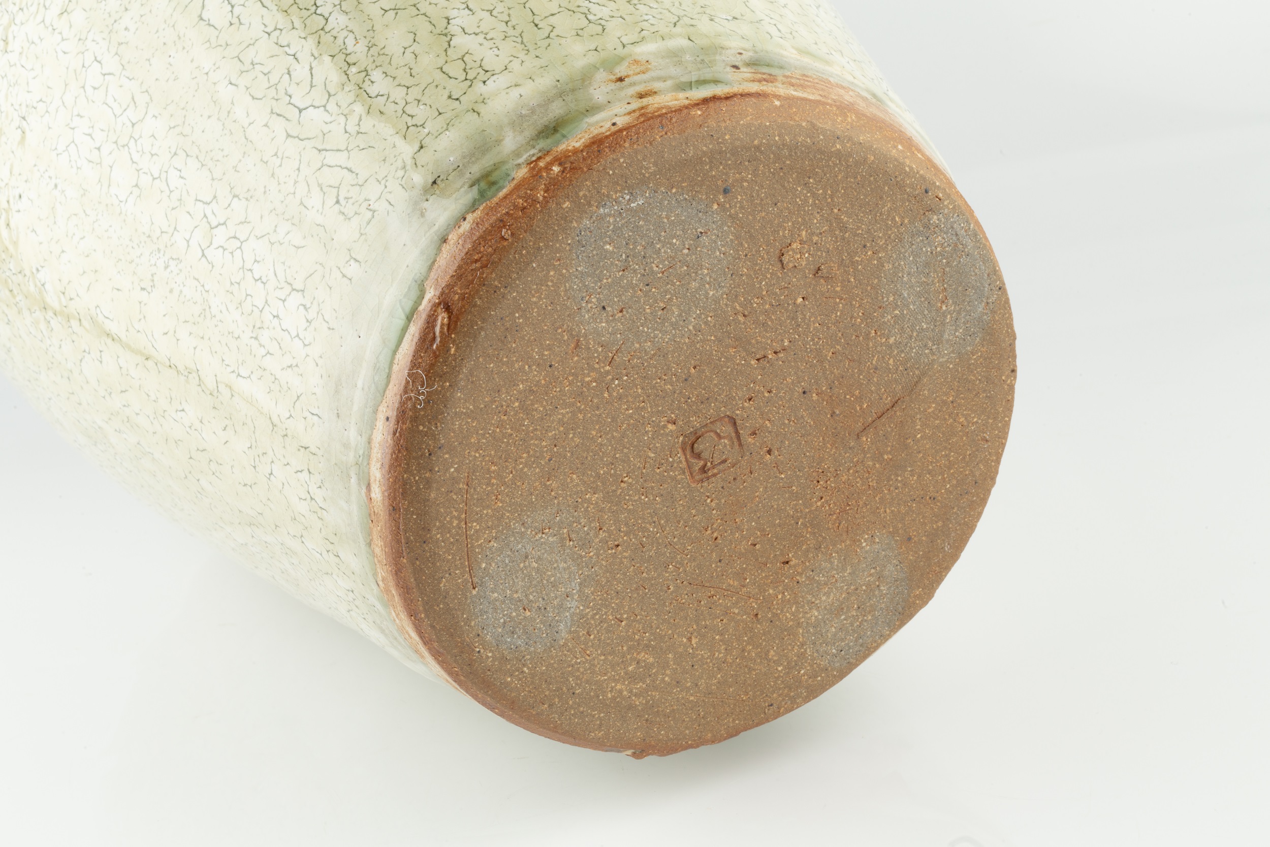 Mike Dodd (b.1943) Large vase stoneware, with crackled oatmeal glaze impressed potter's seal 48. - Image 3 of 3