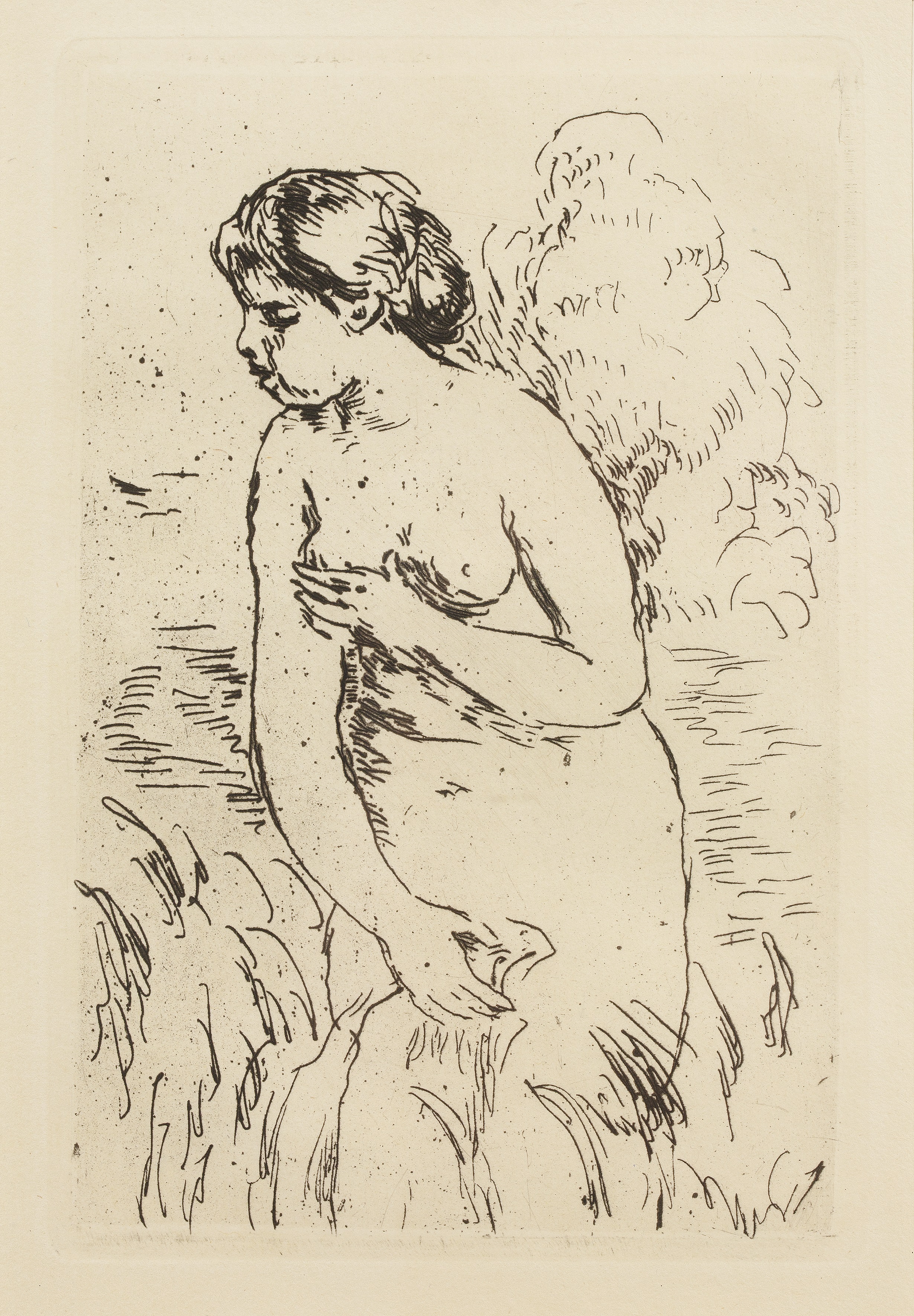 Pierre Auguste Renoir (1841-1919) Baigneuse debout a mi-jambes, 1910 etching 19 x 13cm.