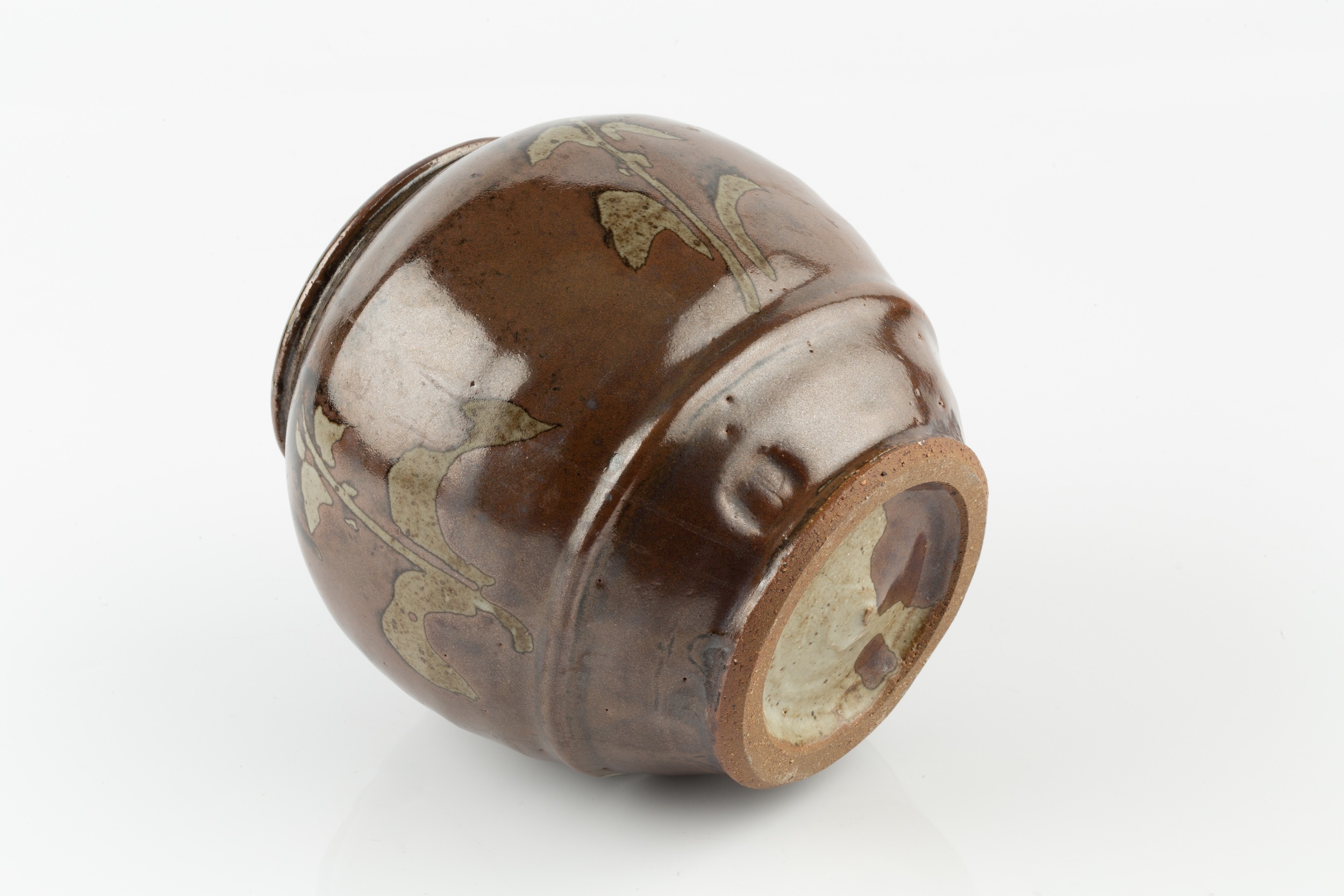 Mike Dodd (b.1943) Vase stoneware, with iron glaze and wax-resist sprigs impressed potter's seal - Image 4 of 4