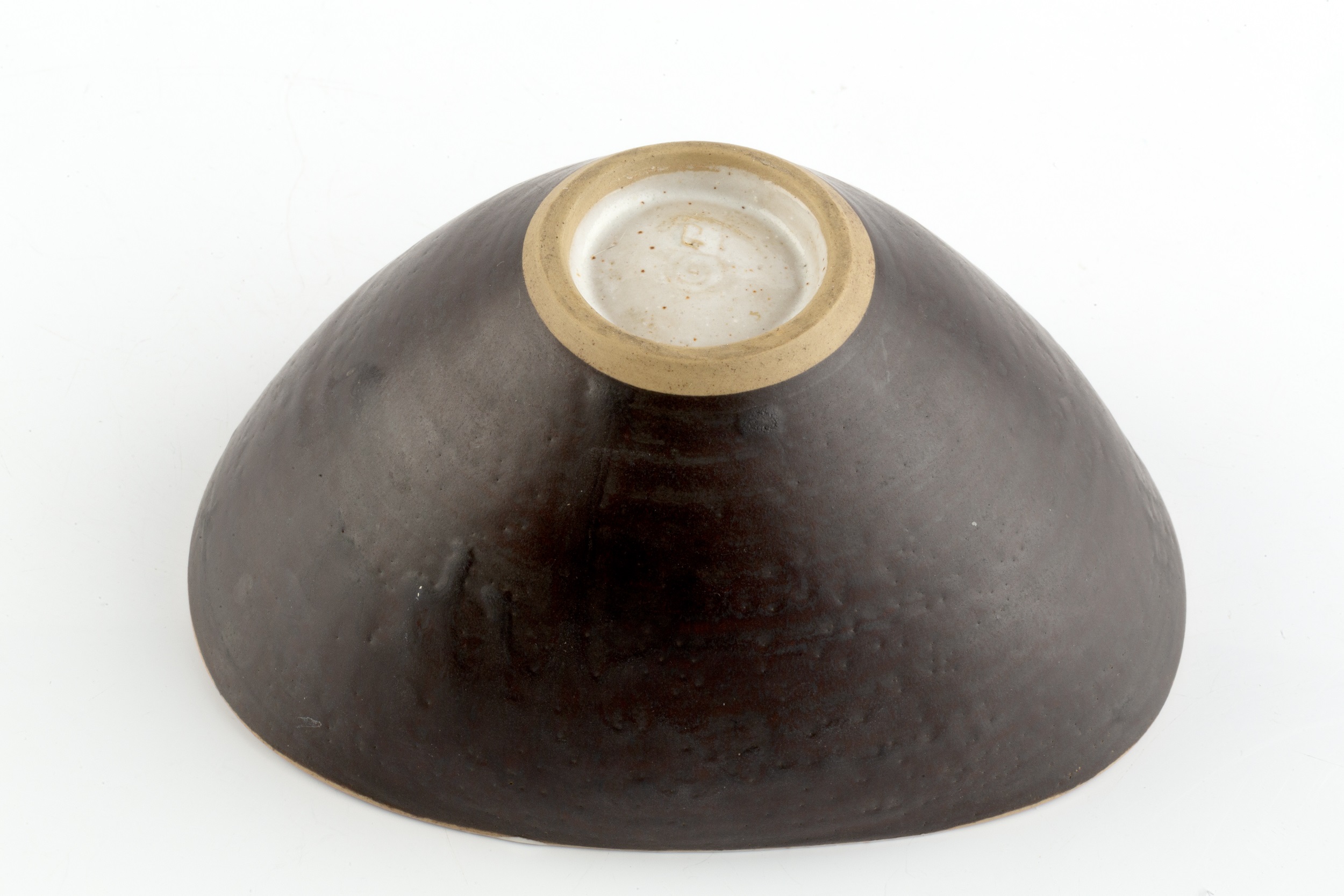 Lucie Rie (1902-1995) Squared bowl manganese glaze impressed potter's seal 7.6cm high, 15.8cm wide. - Image 4 of 6