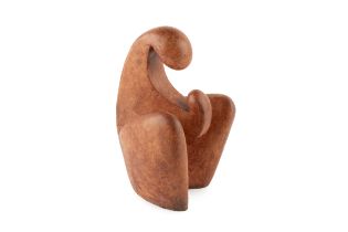 Manner of Henry Moore (1898-1986) Crouching figure pottery model 27cm high.