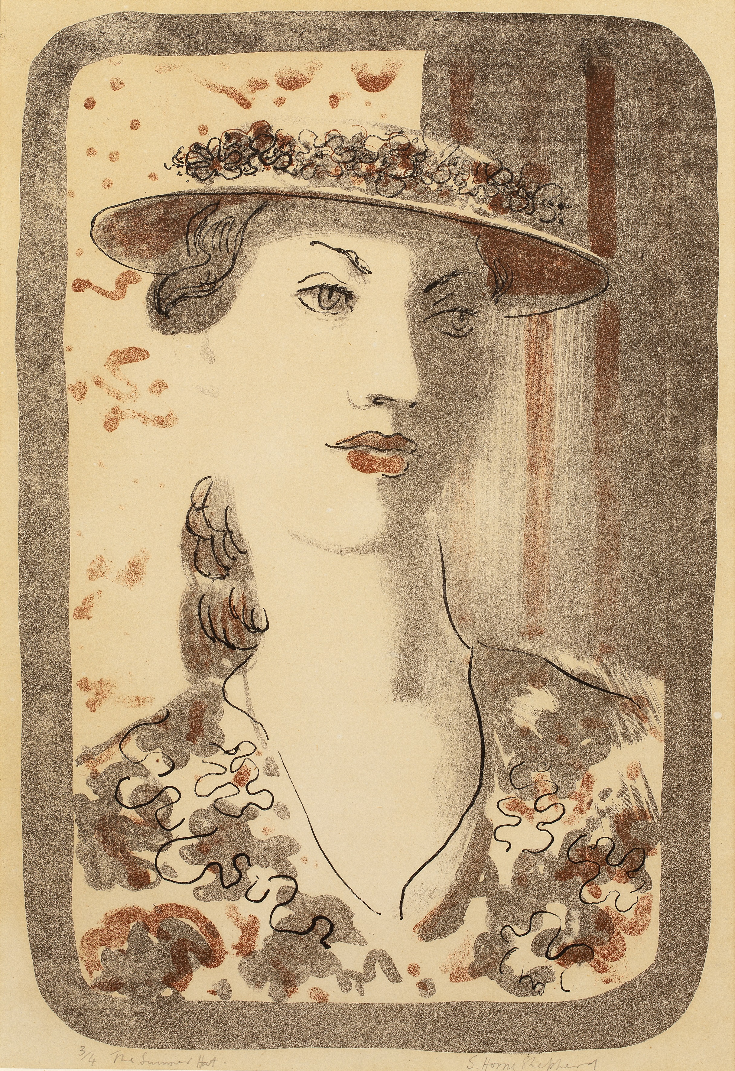 Sidney Horne-Shepherd (1909-1993) The Summer Hat, circa 1950 3/4, signed, titled, and numbered in