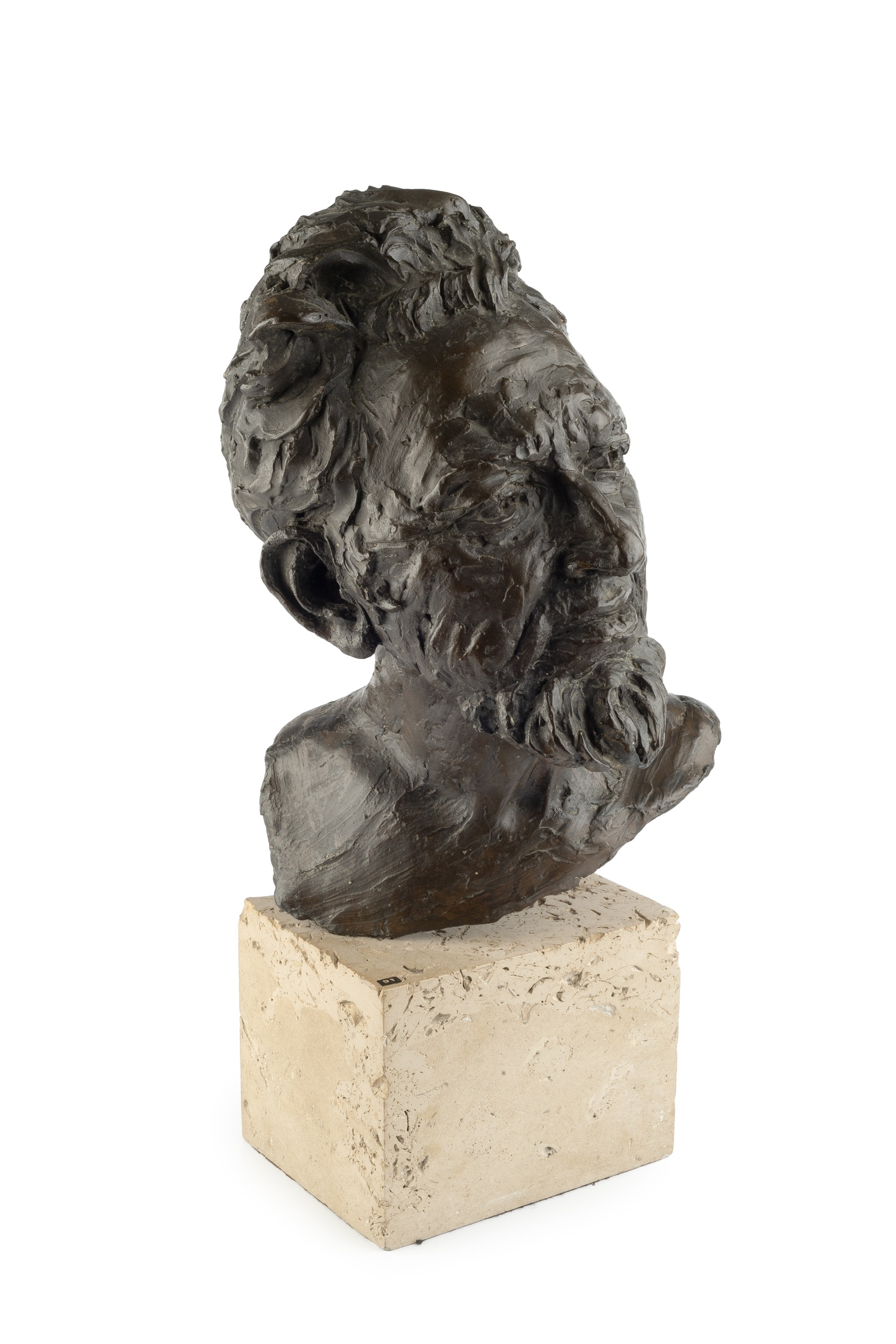 Ian Walters (1930-2006) Portrait of Ivan Geffen bronze on a rectangular plinth 56cm high. - Image 2 of 3