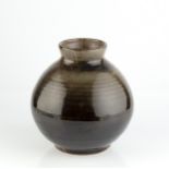 Michael Leach (1913-1985) at Yelland Pottery Vase stoneware with dark green glaze impressed potter's