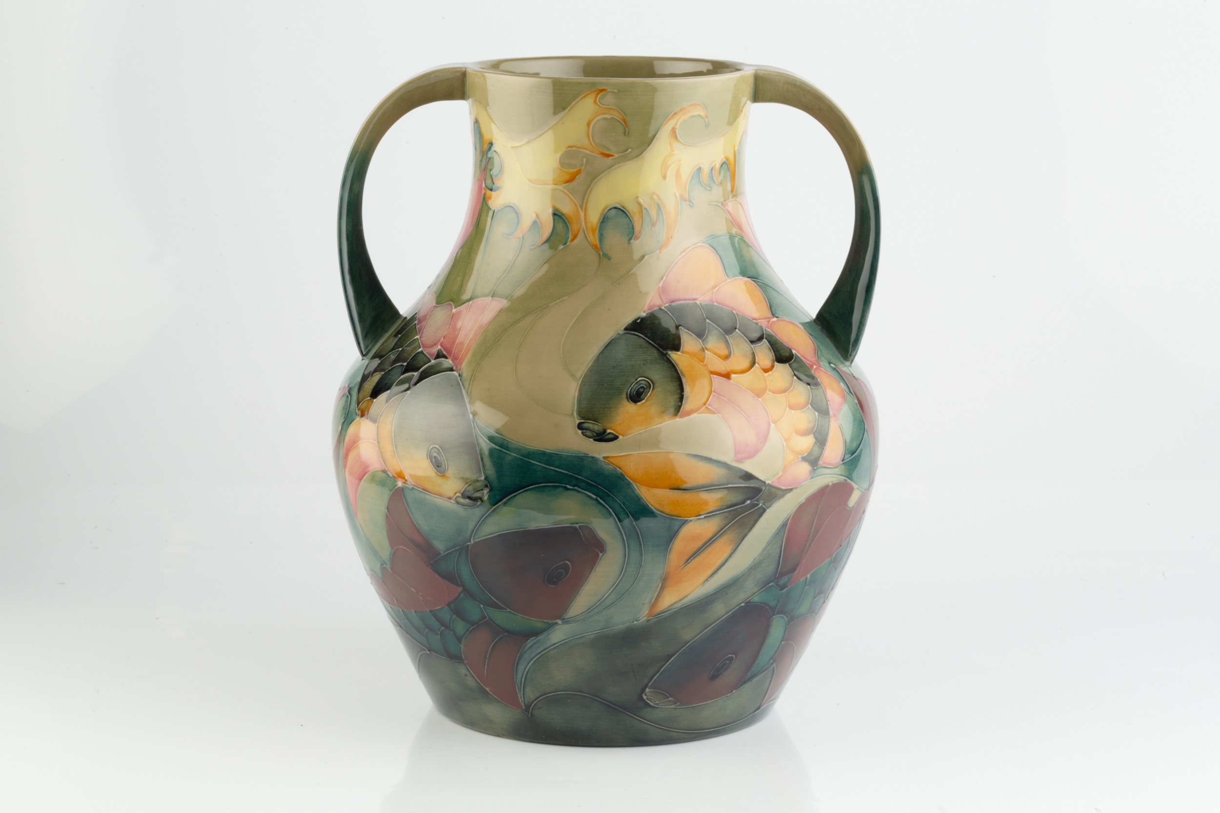 Sally Tuffin for Moorcroft Carp pattern vase, 1996 painted and impressed marks 34cm high. - Image 2 of 3
