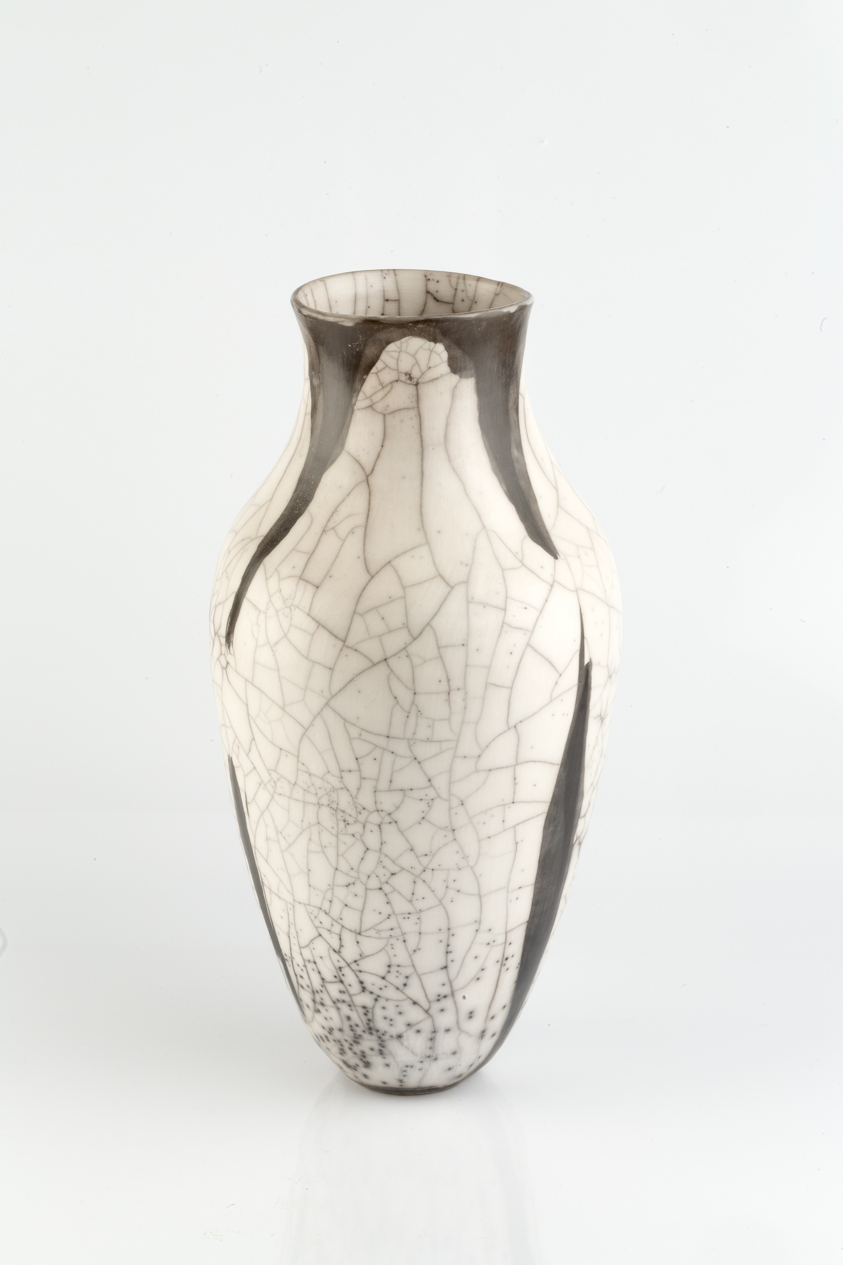 David Roberts (b.1947) Vase raku impressed potter's seal 38cm high. - Image 2 of 3