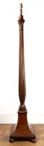 Mahogany standard lamp of reeded form, with a tapering base, 173cm With some wear consistent with